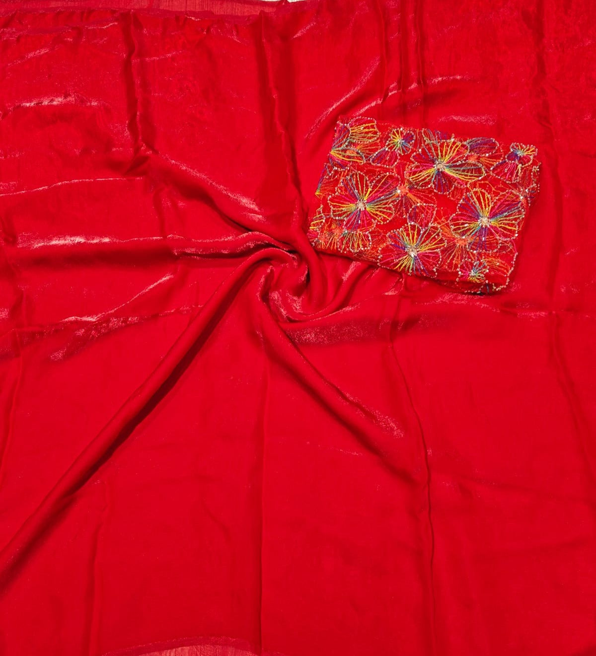 Regal Party Wear Pure Soft Silk Sequence Thread Work Blouse With Designer Saree