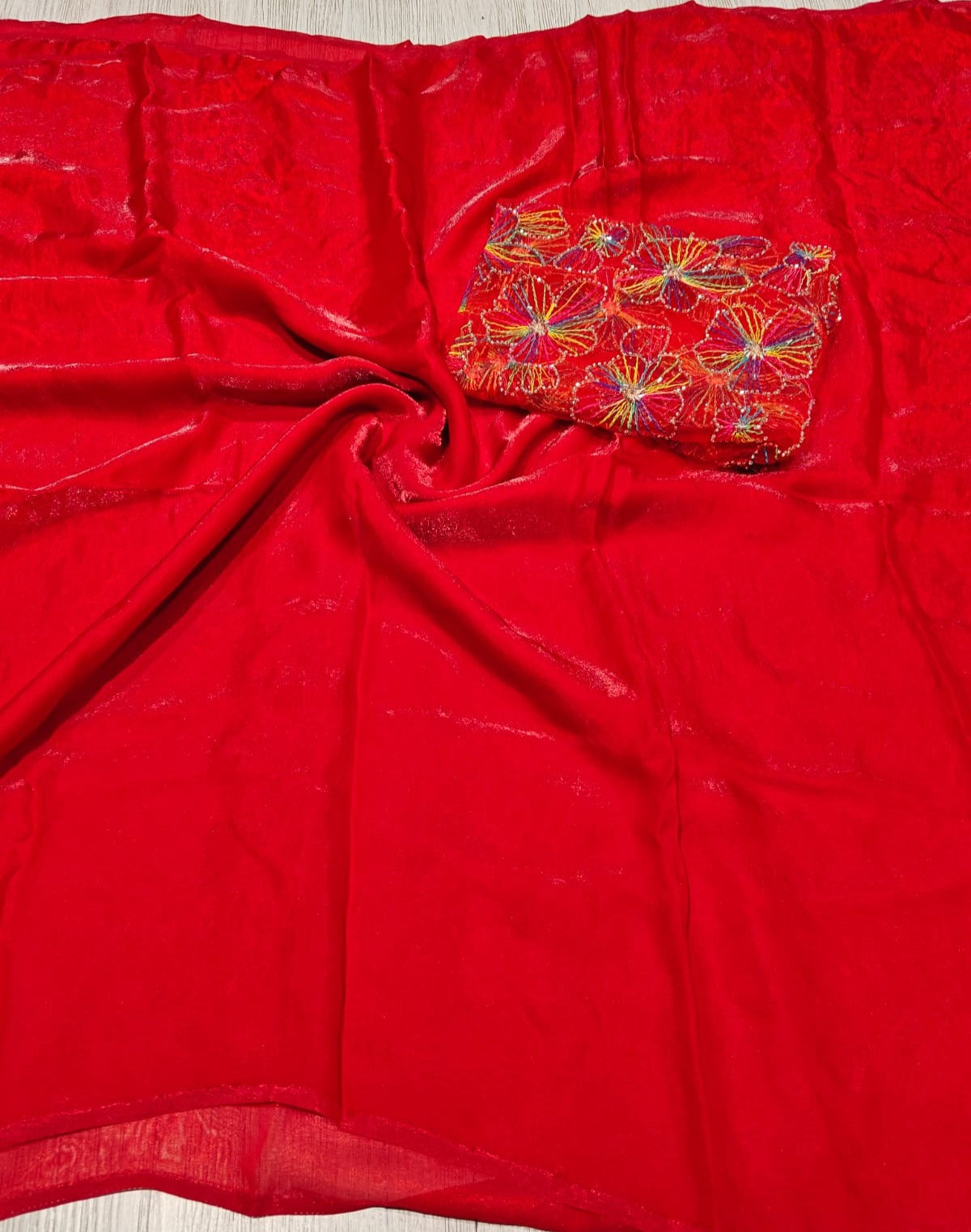 Regal Party Wear Pure Soft Silk Sequence Thread Work Blouse With Designer Saree