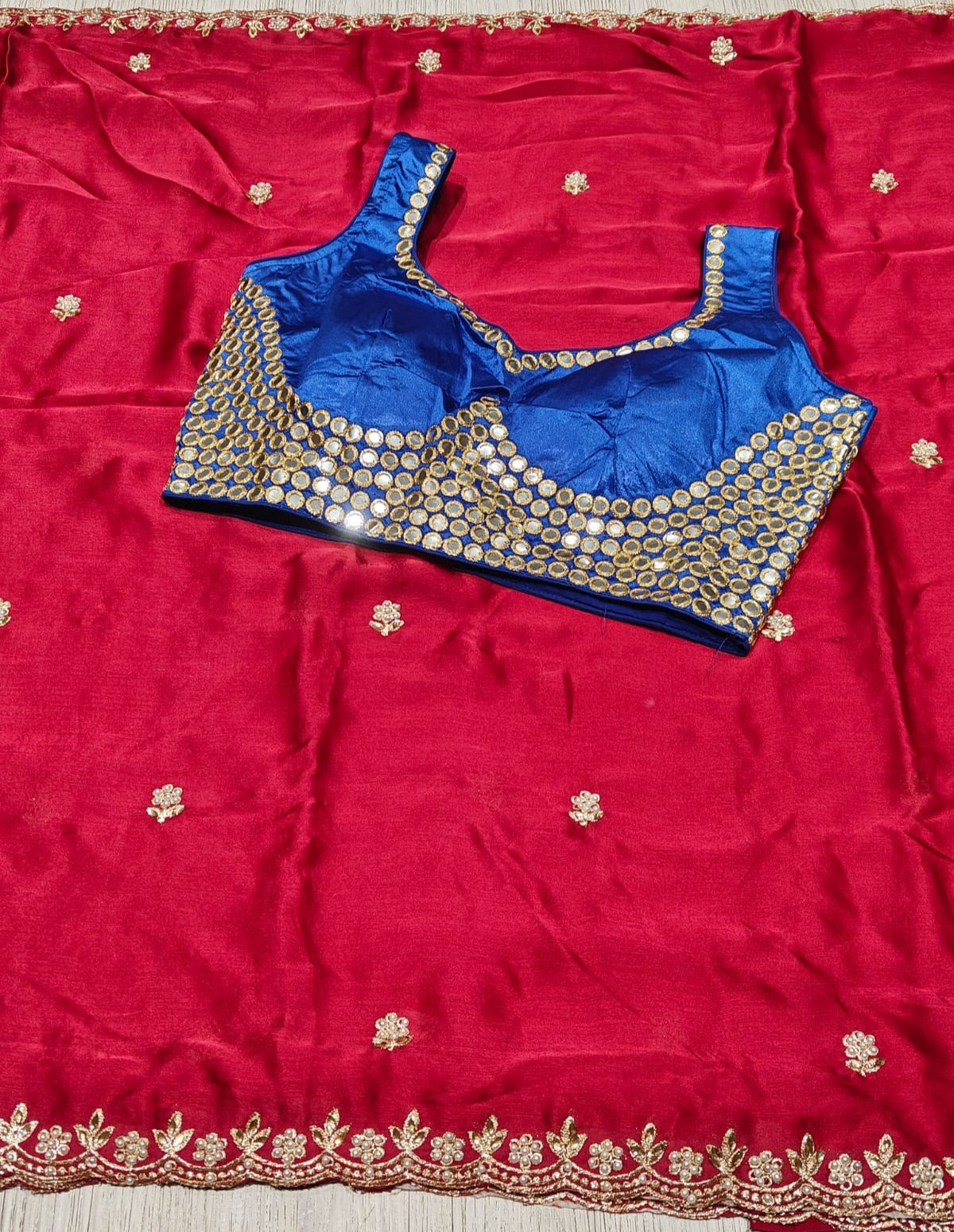 New Wedding Wear Silk Embroidery n Sequence Work Fancy Saree With Stitched Blouse