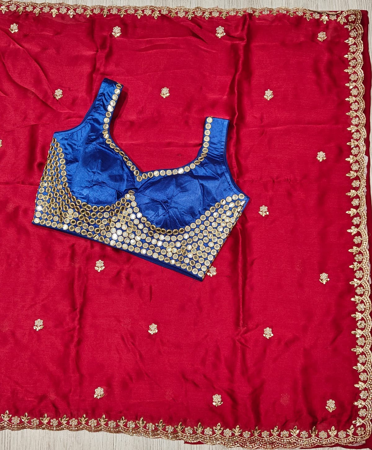 New Wedding Wear Silk Embroidery n Sequence Work Fancy Saree With Stitched Blouse