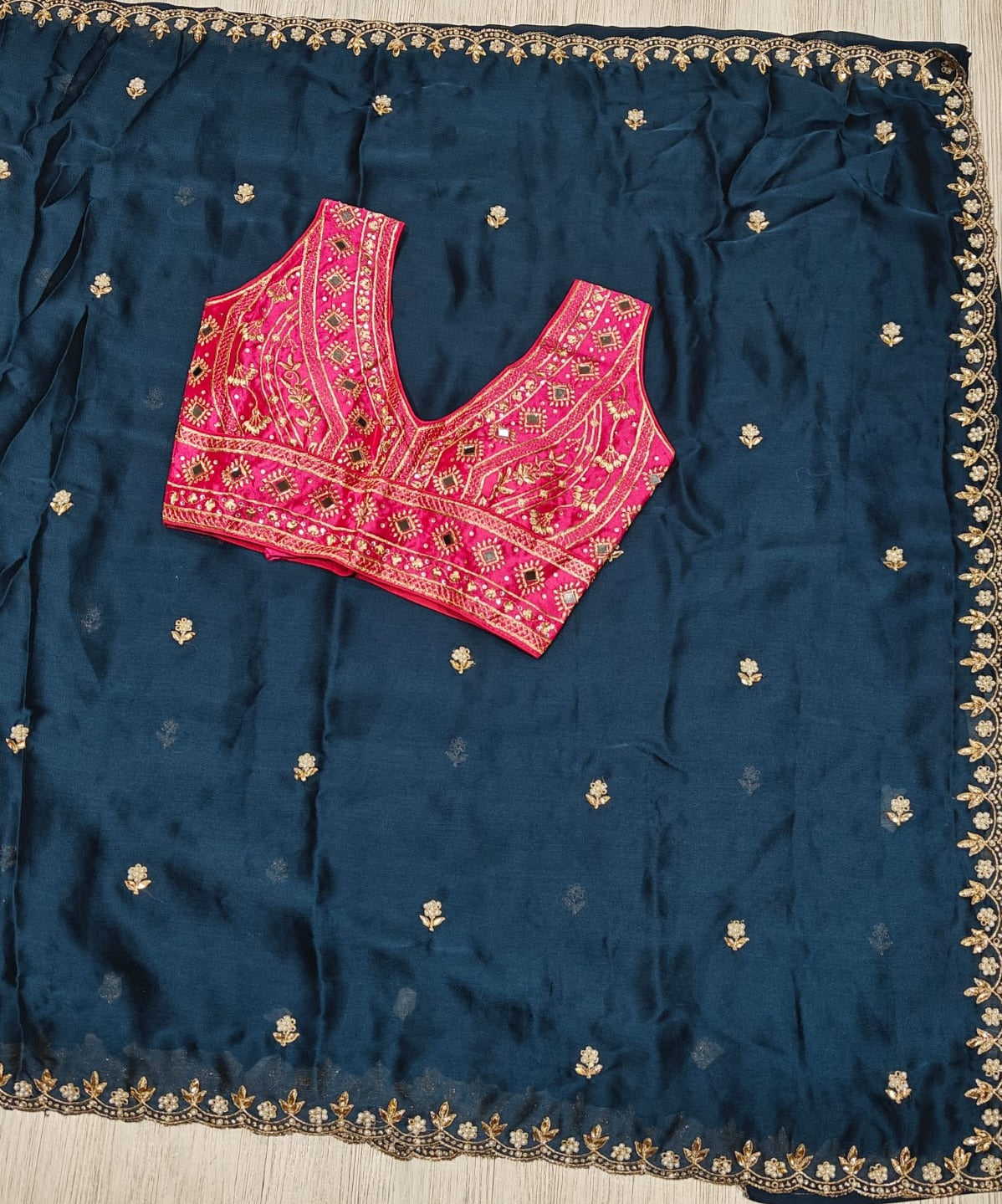 Heritage Party Wear Silk Embroidery n Sequence Work Fancy Saree With Stitched Blouse