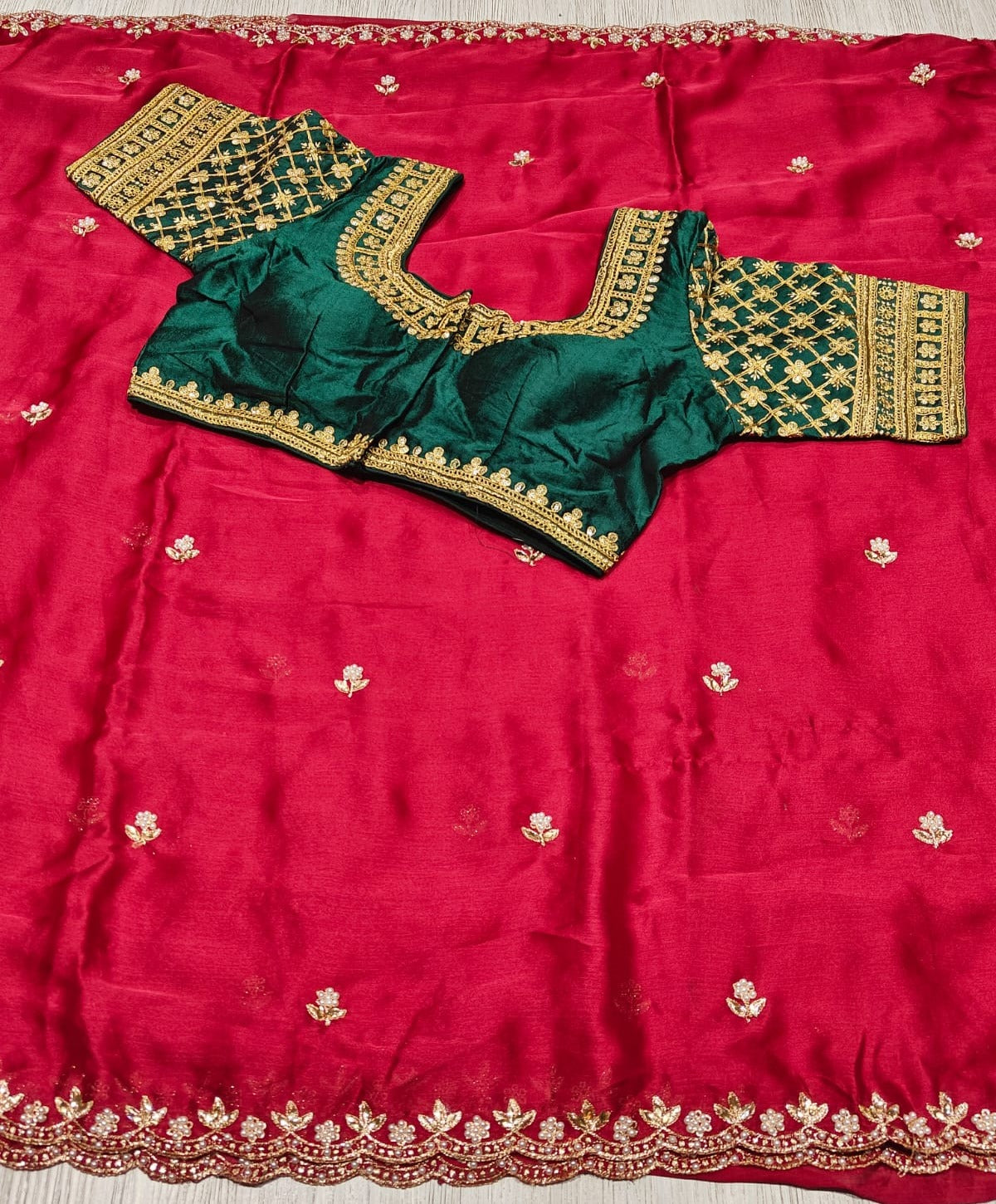 New Party Wear Silk Embroidery n Sequence Work Fancy Saree With Stitched Blouse