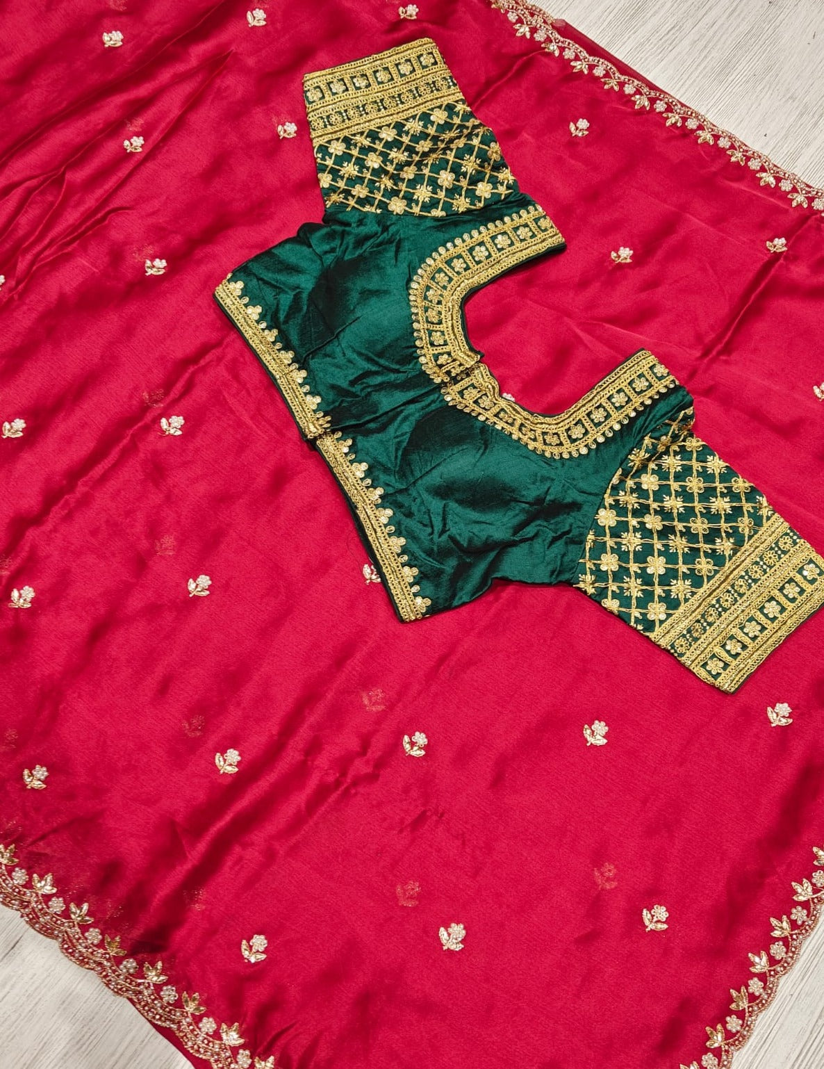 New Party Wear Silk Embroidery n Sequence Work Fancy Saree With Stitched Blouse