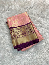 Load image into Gallery viewer, Gratifying Wedding Wear Banarasi Tissue Silk Jacquard Border n Handwork Designer Saree With Blouse Piece
