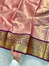 Load image into Gallery viewer, Gratifying Wedding Wear Banarasi Tissue Silk Jacquard Border n Handwork Designer Saree With Blouse Piece
