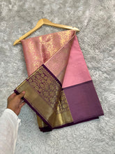 Load image into Gallery viewer, Gratifying Wedding Wear Banarasi Tissue Silk Jacquard Border n Handwork Designer Saree With Blouse Piece
