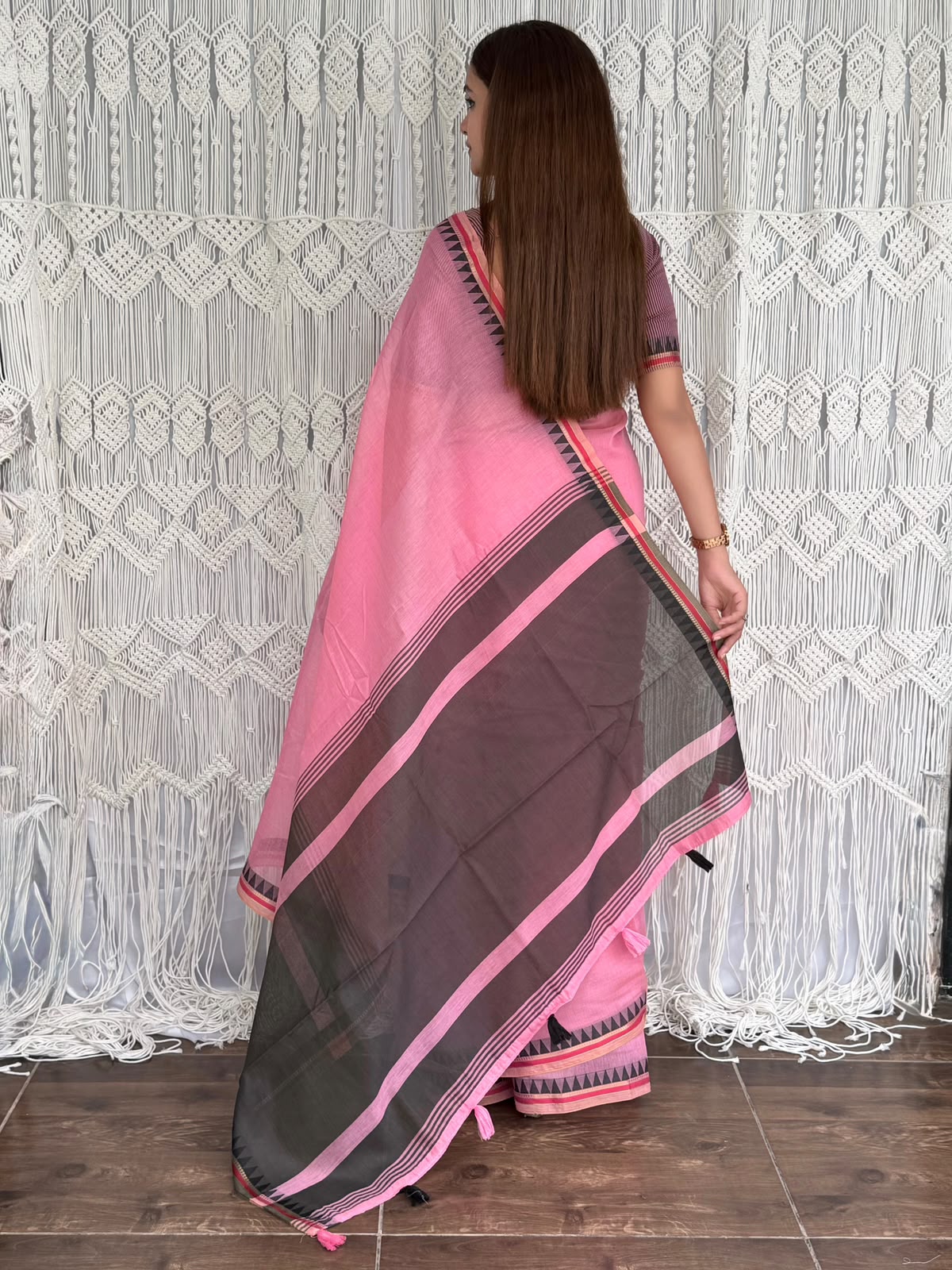 Incredible Festive Wear Cotton Rich Pallu n Jacquard Weaving Border Fancy Saree With Blouse Piece