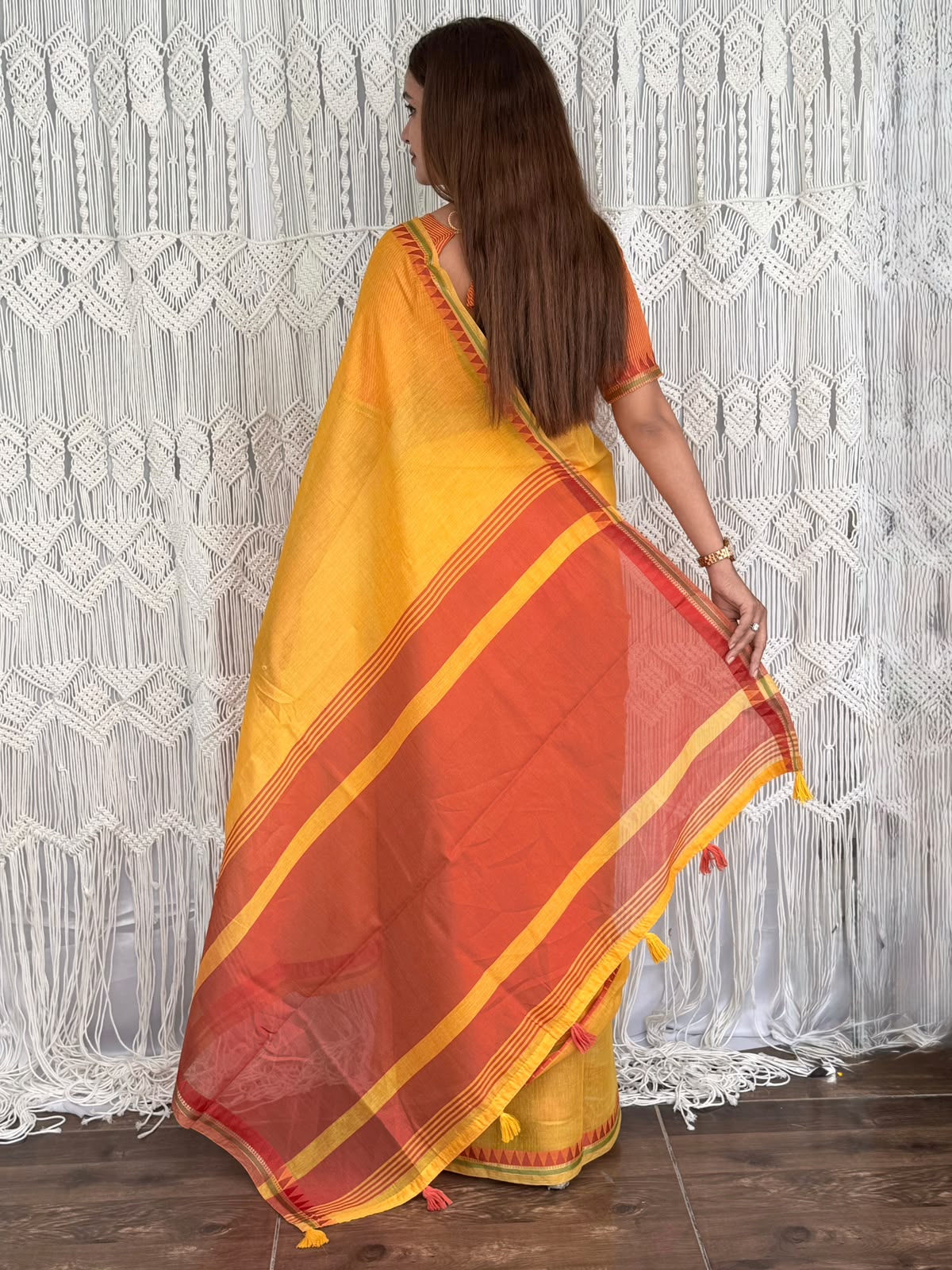 Incredible Festive Wear Cotton Rich Pallu n Jacquard Weaving Border Fancy Saree With Blouse Piece