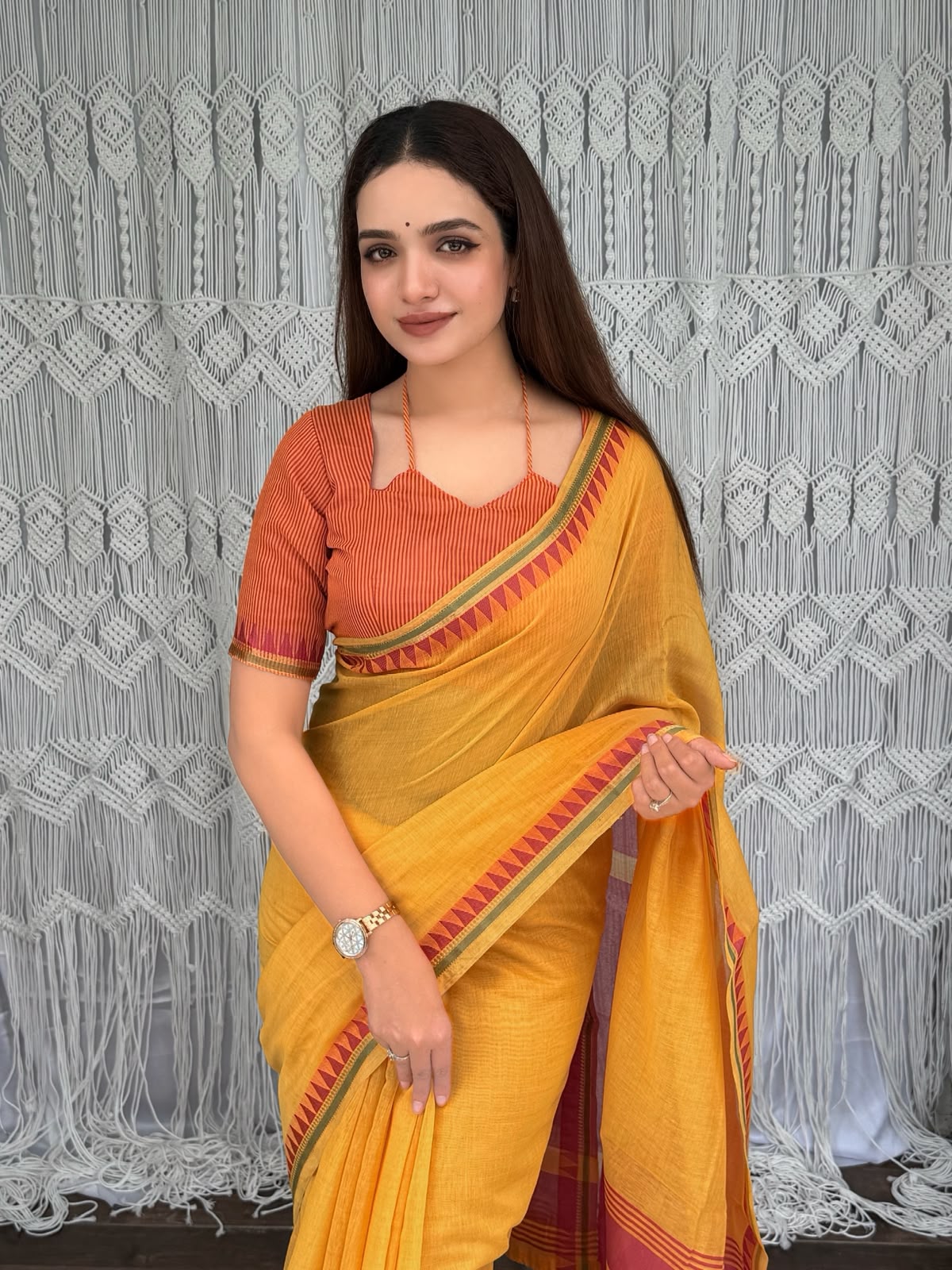 Incredible Festive Wear Cotton Rich Pallu n Jacquard Weaving Border Fancy Saree With Blouse Piece