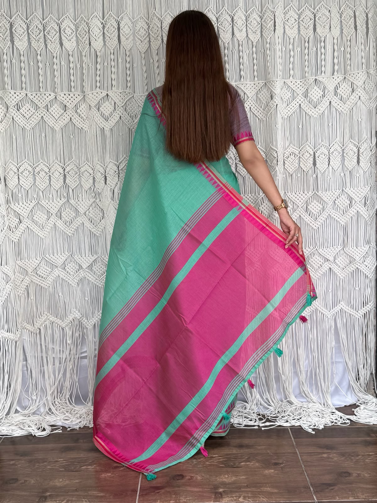 Incredible Festive Wear Cotton Rich Pallu n Jacquard Weaving Border Fancy Saree With Blouse Piece