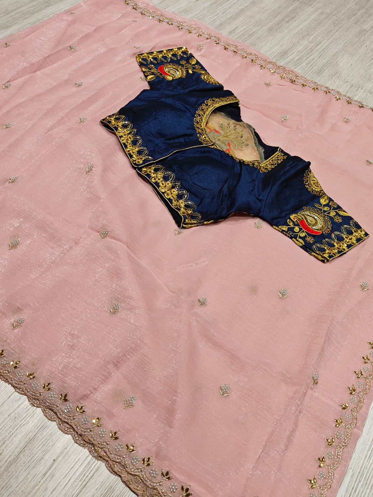 New Wedding Wear Silk Embroidery n Sequence Work Fancy Saree With Stitched Blouse