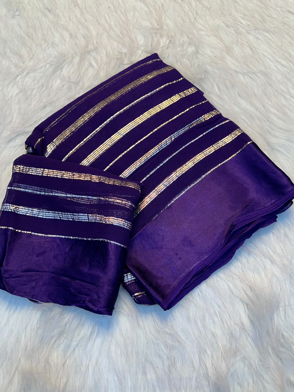 Effervescent Function Wear Pure Viscose Georgette Satin Patta Border Fancy Saree With Blouse Piece