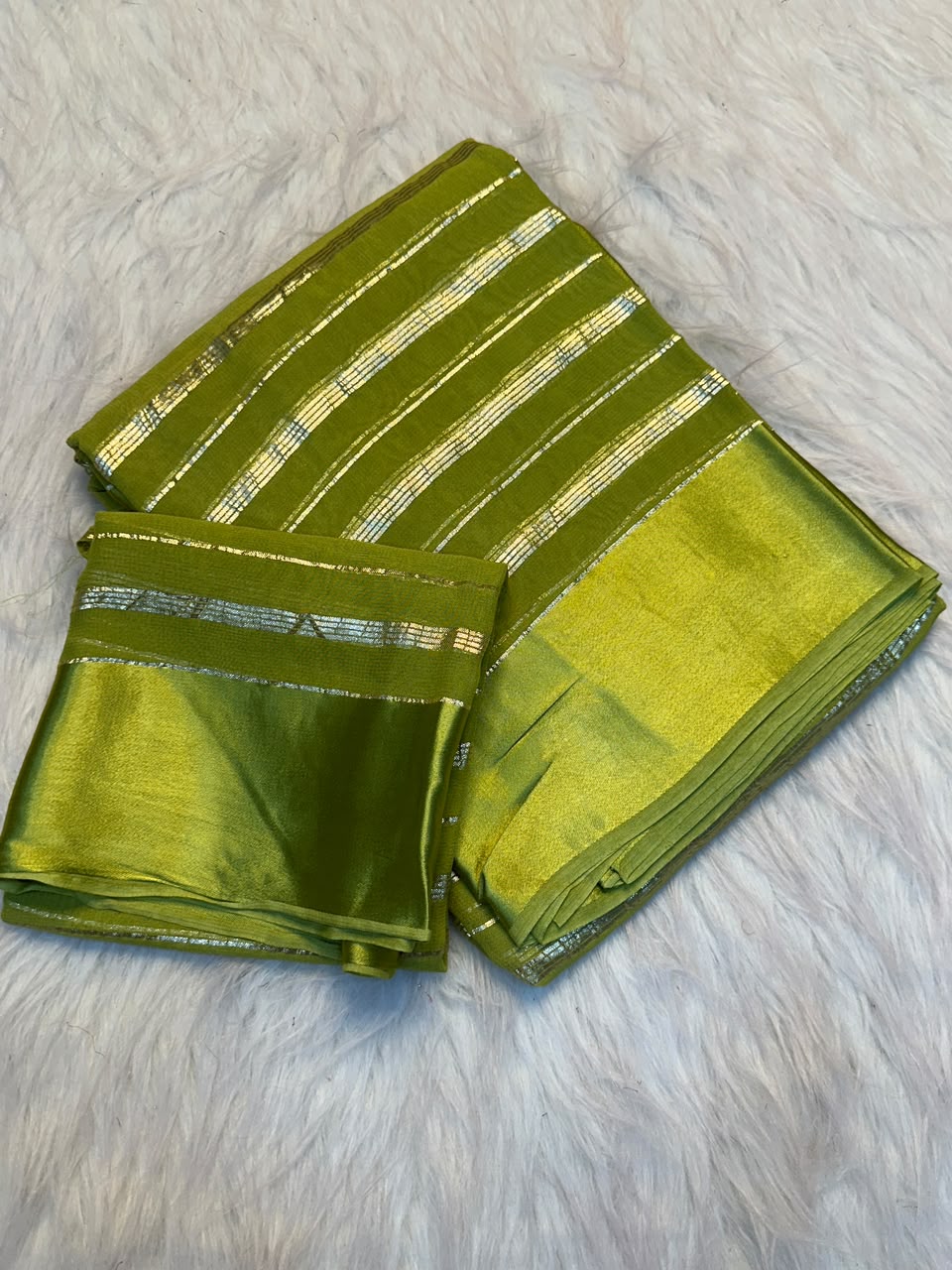 Effervescent Function Wear Pure Viscose Georgette Satin Patta Border Fancy Saree With Blouse Piece
