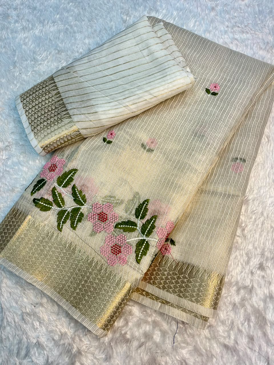 Exuberant Wedding Wear Kota Doriya Embroidery Thread Work Designer Saree For Occasion
