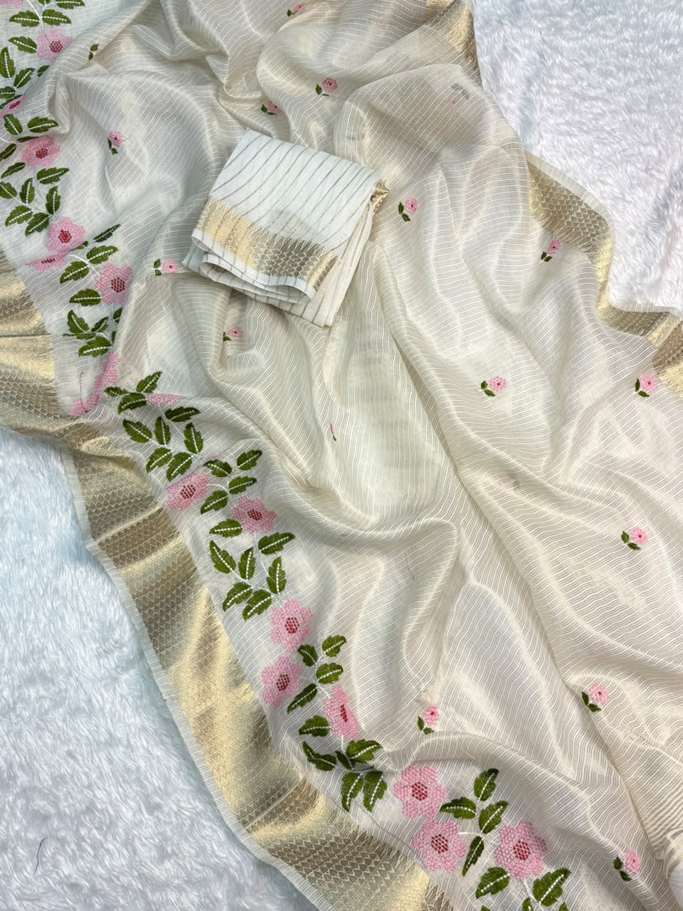 Exuberant Wedding Wear Kota Doriya Embroidery Thread Work Designer Saree For Occasion