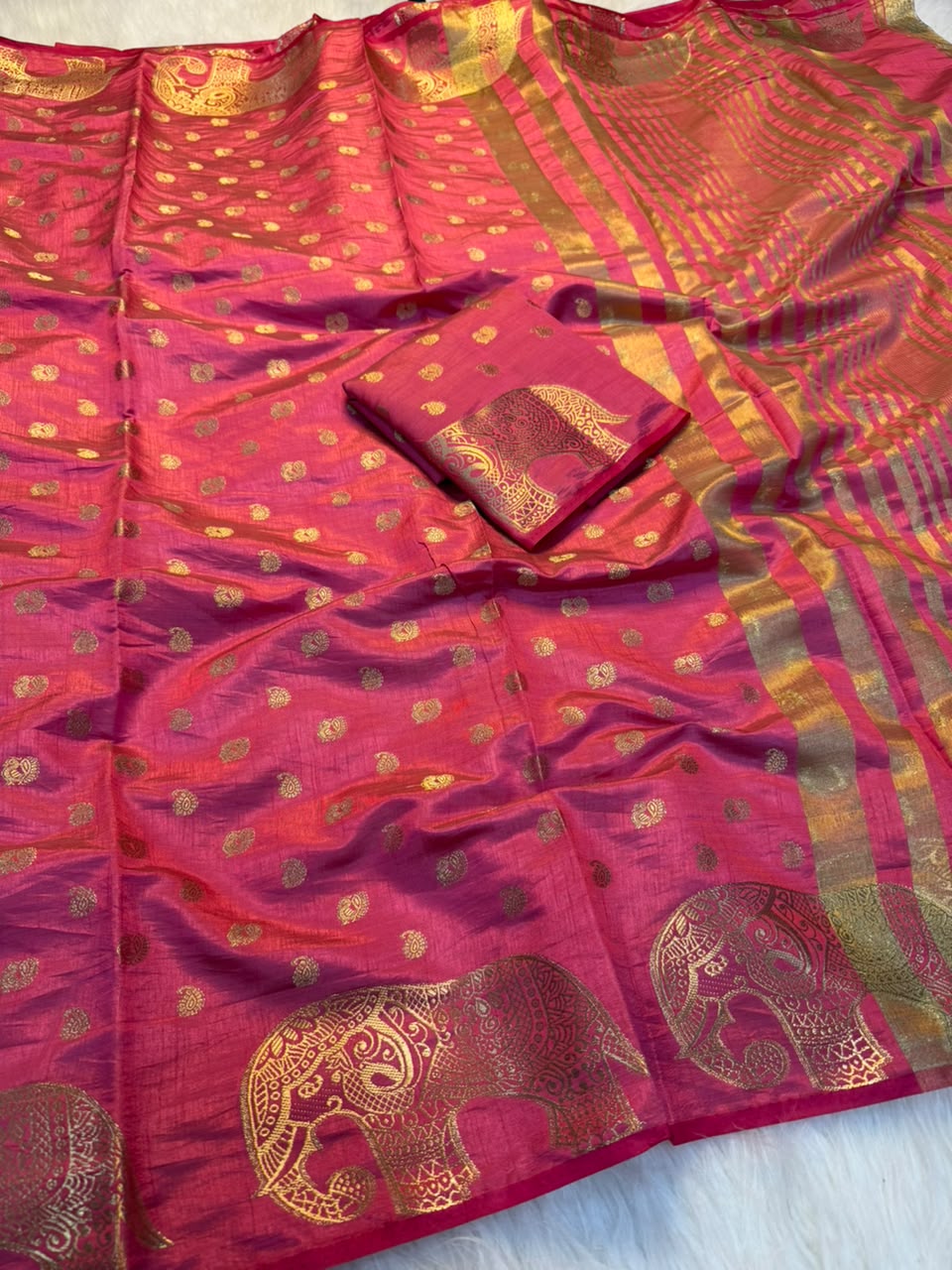 Incredible Festive Wear Soft Tussar Silk Jacquard Weaving Work Rich Pallu Fancy Saree With Blouse Piece