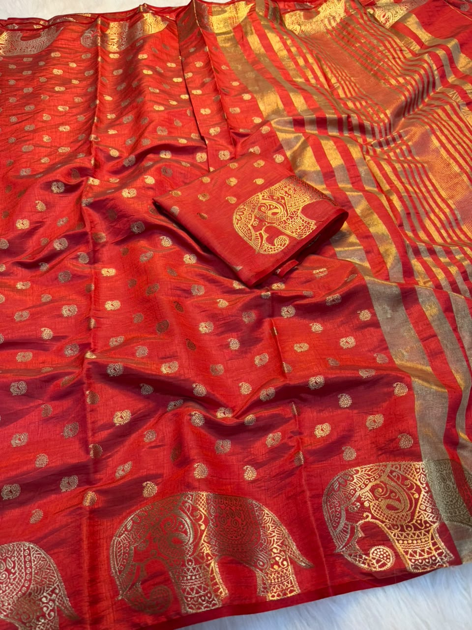 Incredible Festive Wear Soft Tussar Silk Jacquard Weaving Work Rich Pallu Fancy Saree With Blouse Piece