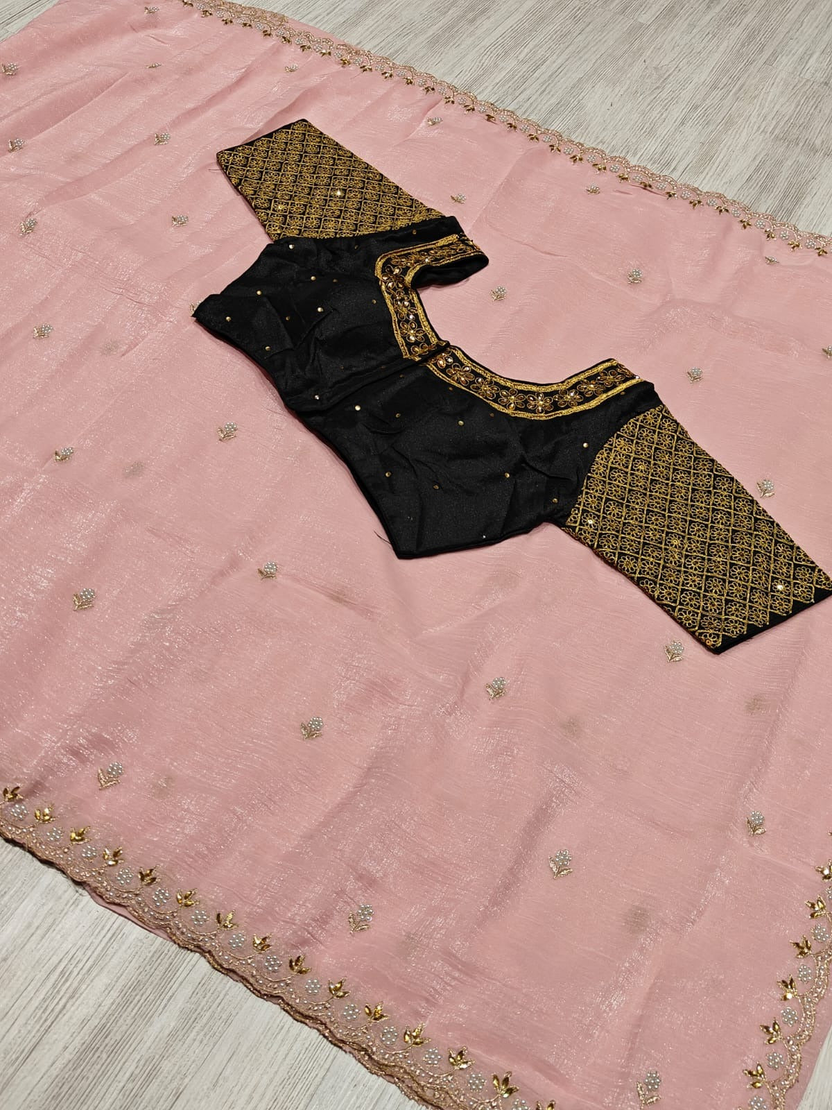 Regal Function Wear Silk Embroidery n Sequence Work Fancy Saree With Stitched Blouse