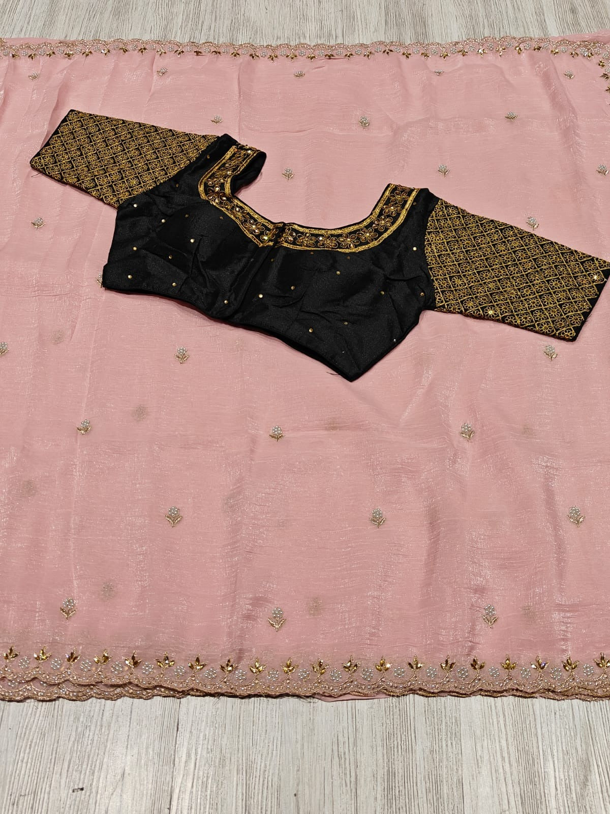 Regal Function Wear Silk Embroidery n Sequence Work Fancy Saree With Stitched Blouse