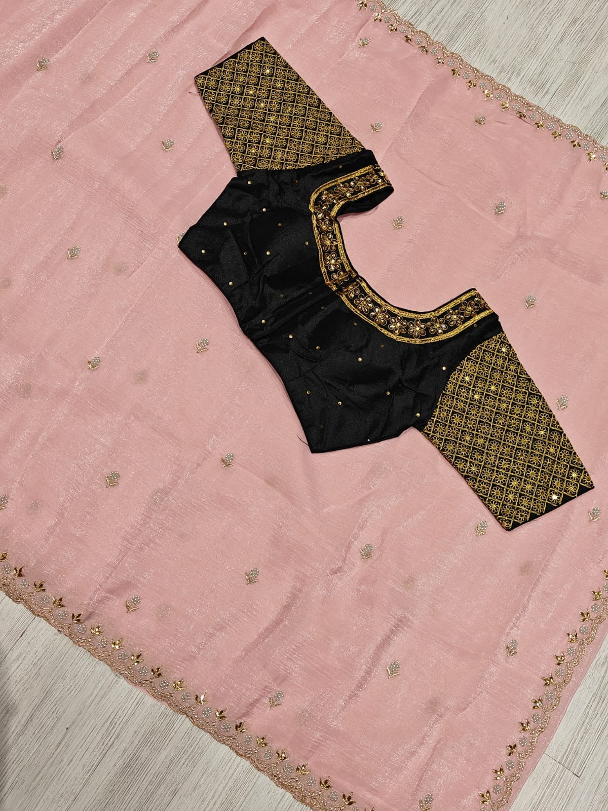 Regal Function Wear Silk Embroidery n Sequence Work Fancy Saree With Stitched Blouse