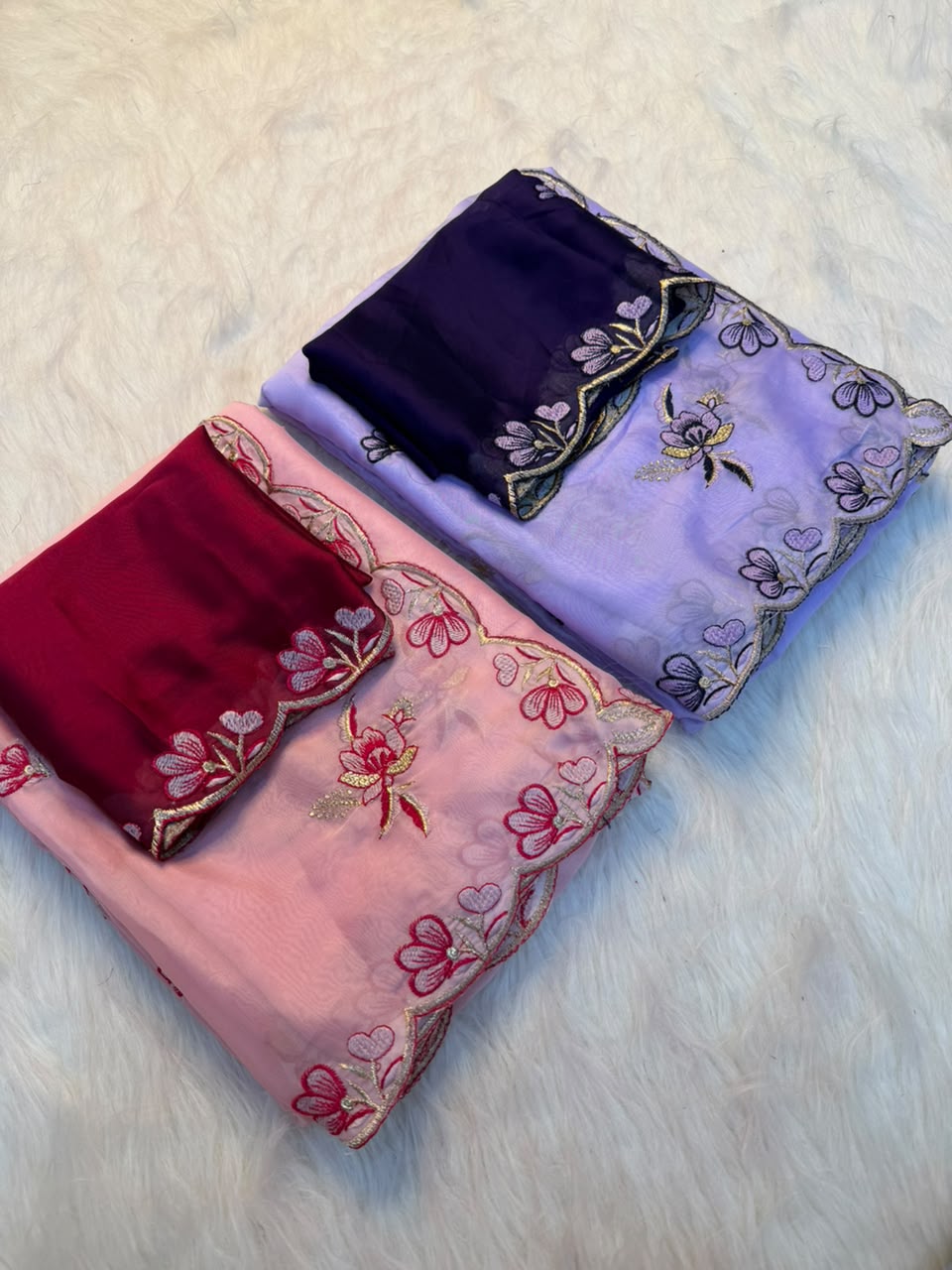 Whimsical Function Wear Soft Rangoli Silk Embriodery n Thread Work Fancy Saree With Blissfull Blouse Piece