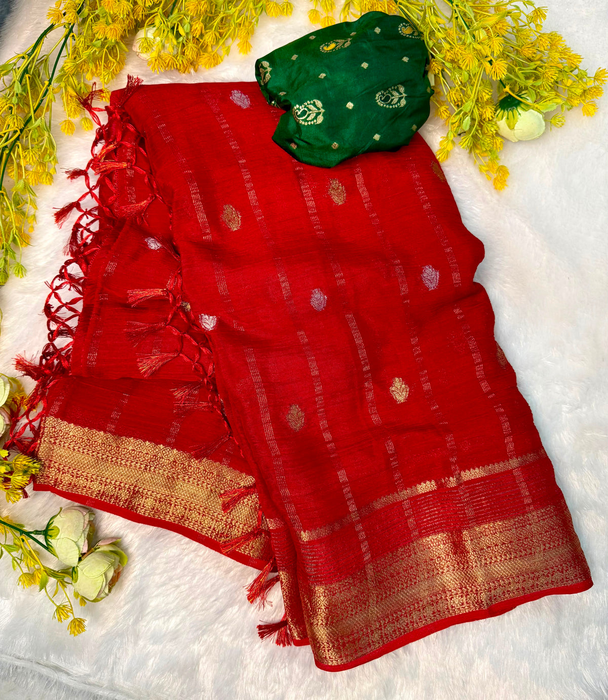 Delightful Function Wear Soft Chinon Silk Jacquard Work Designer Saree With Elegant Blouse Piece