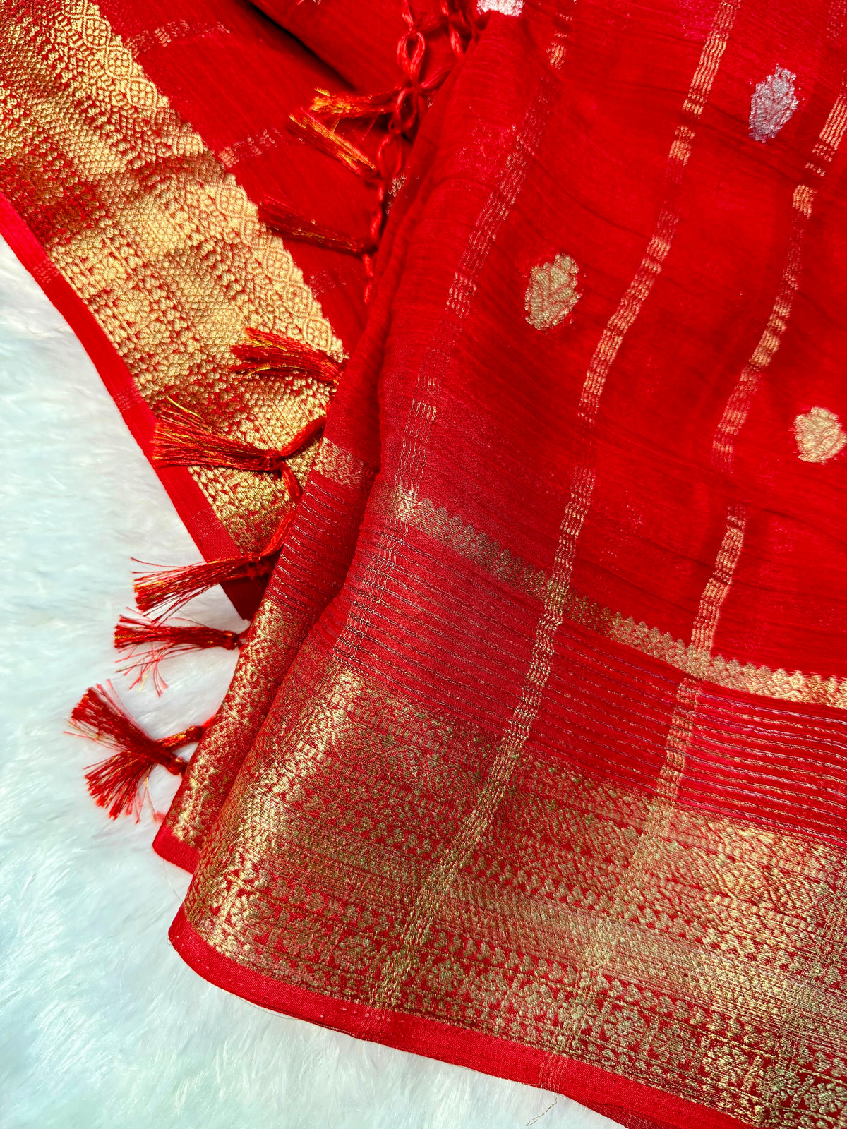 Delightful Function Wear Soft Chinon Silk Jacquard Work Designer Saree With Elegant Blouse Piece