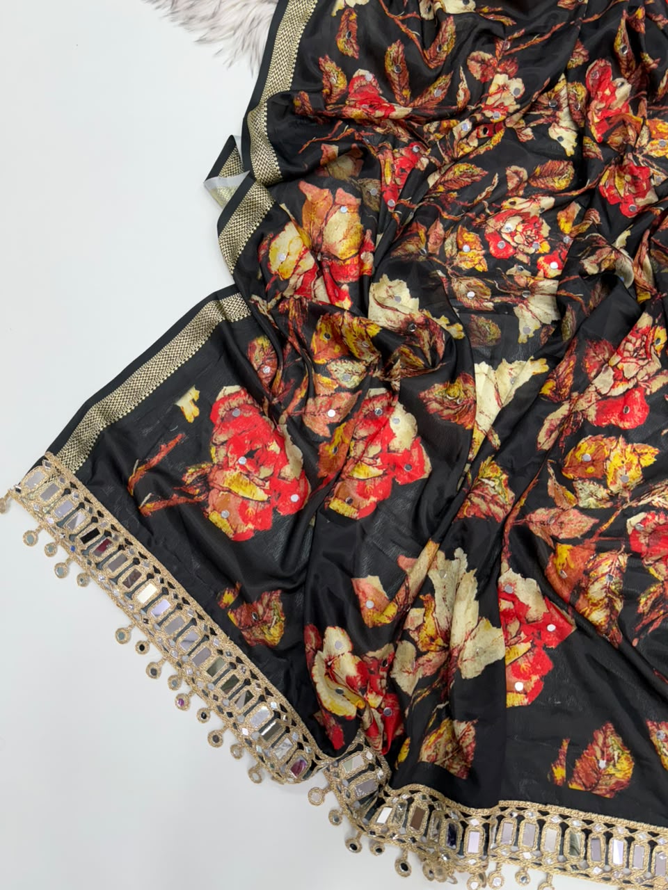 Charismatic Festive Wear Pure Soft Silk Jacquard Border Rich Pallu n Mirror Work Designer Saree