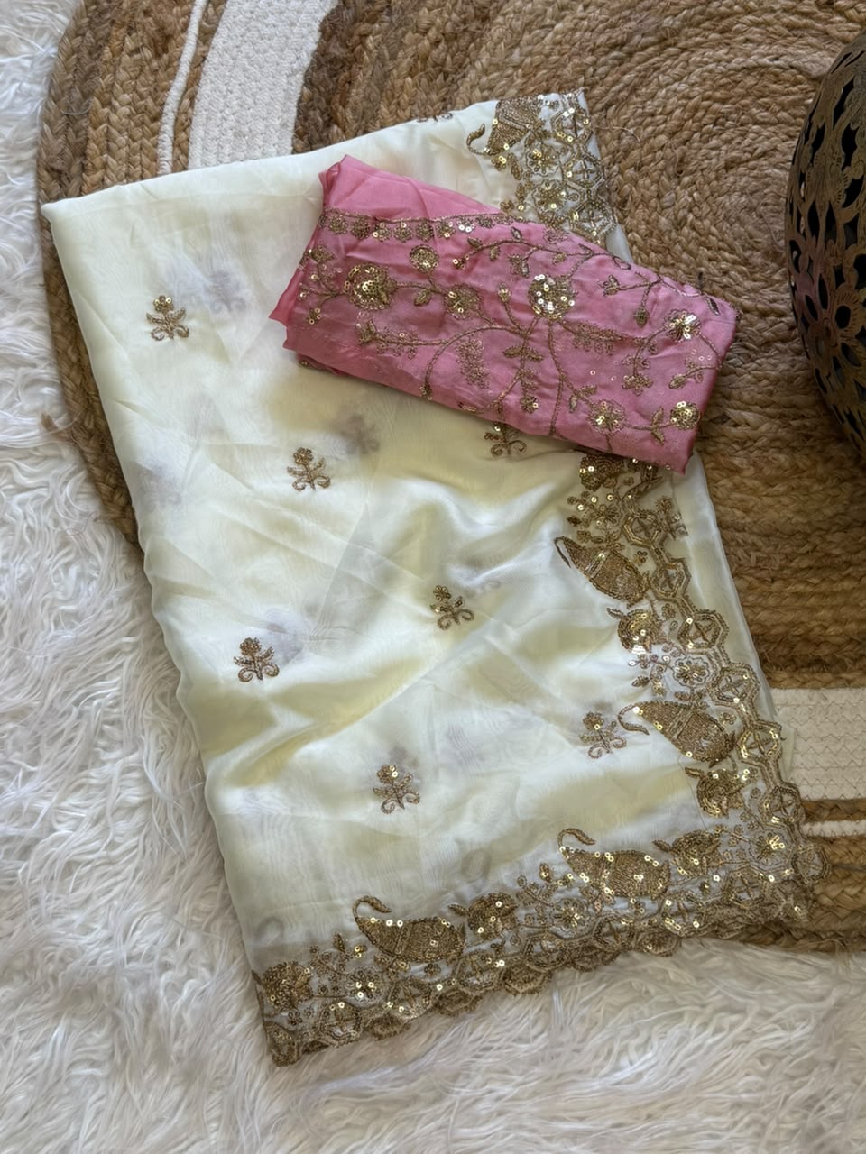 Stunning Wedding Wear Rangoli Silk Embroidery n Sequence Work Designer Saree For Occasion