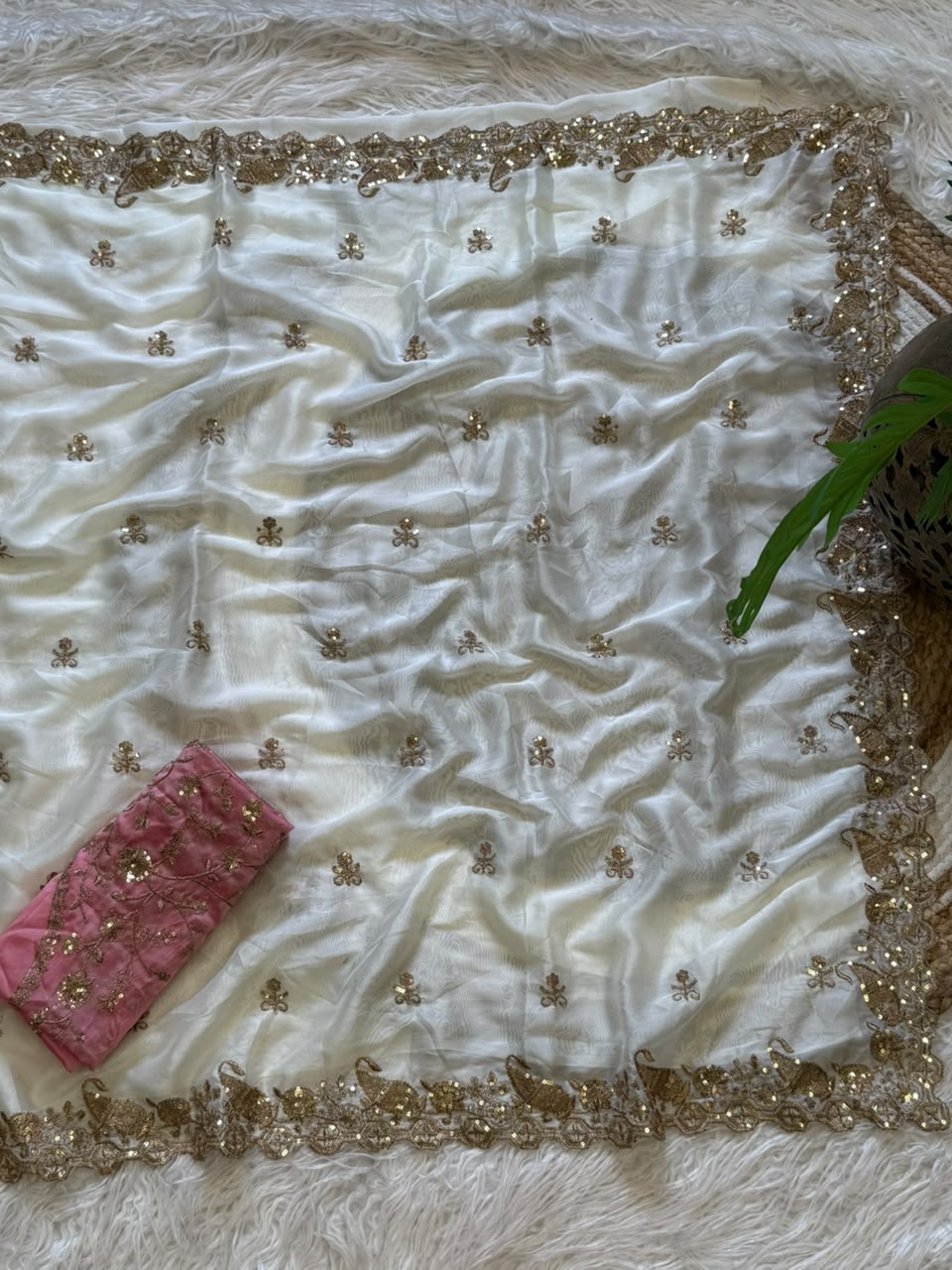 Stunning Wedding Wear Rangoli Silk Embroidery n Sequence Work Designer Saree For Occasion