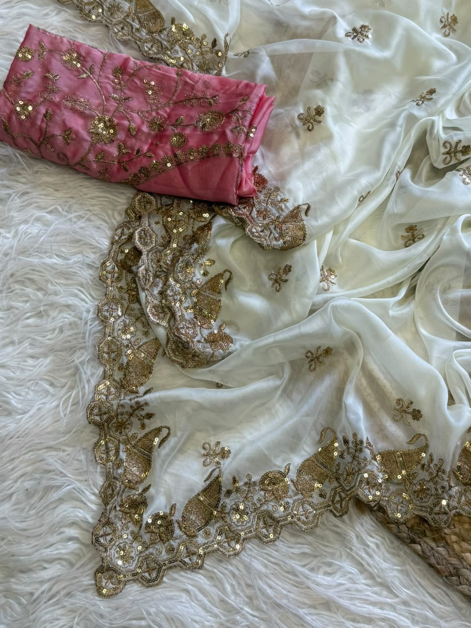 Stunning Wedding Wear Rangoli Silk Embroidery n Sequence Work Designer Saree For Occasion