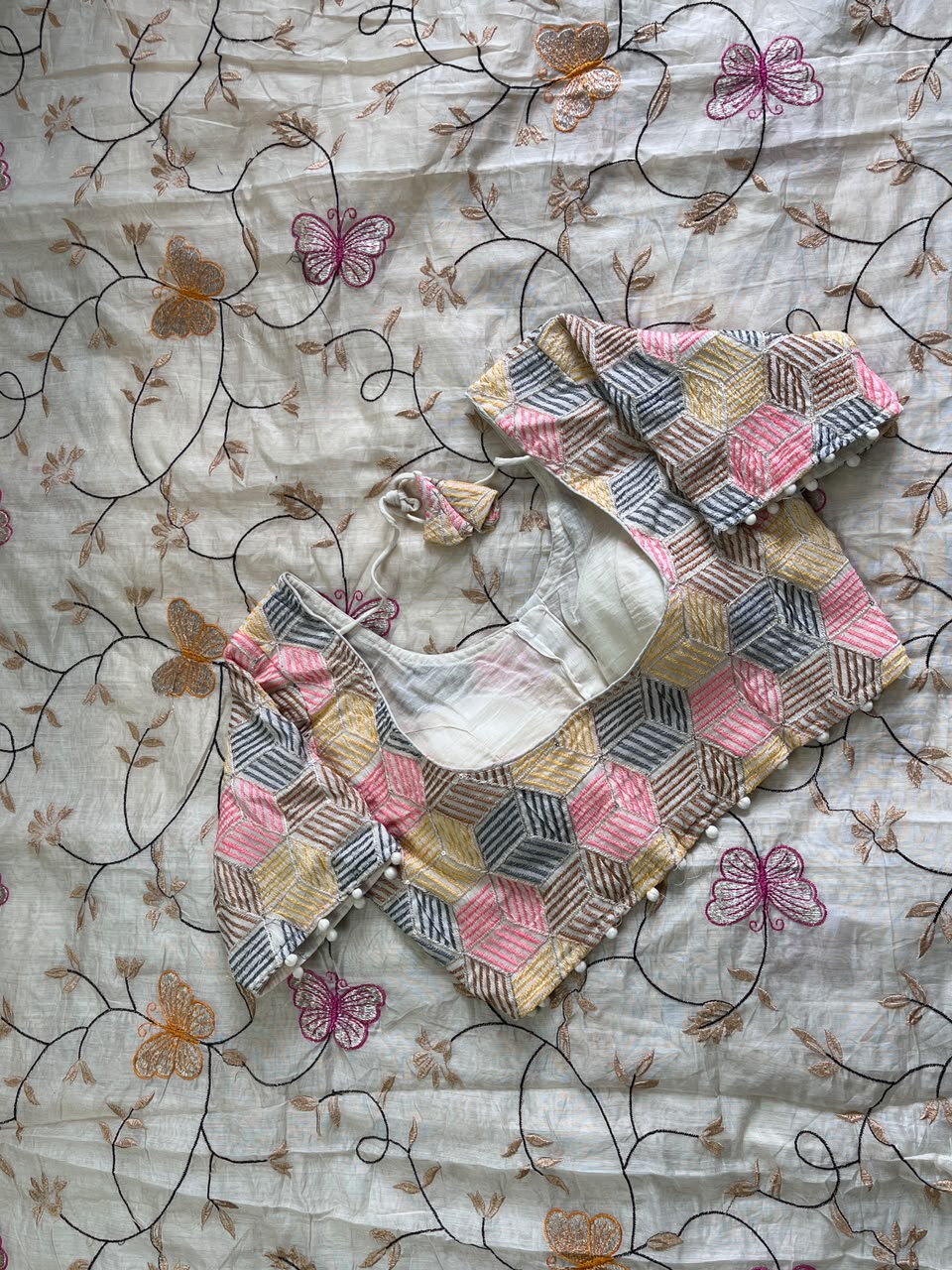 Marvellous Festive Wear Chanderi Cotton Embroidery n Tussels Work Fancy Saree With Stitched Blouse