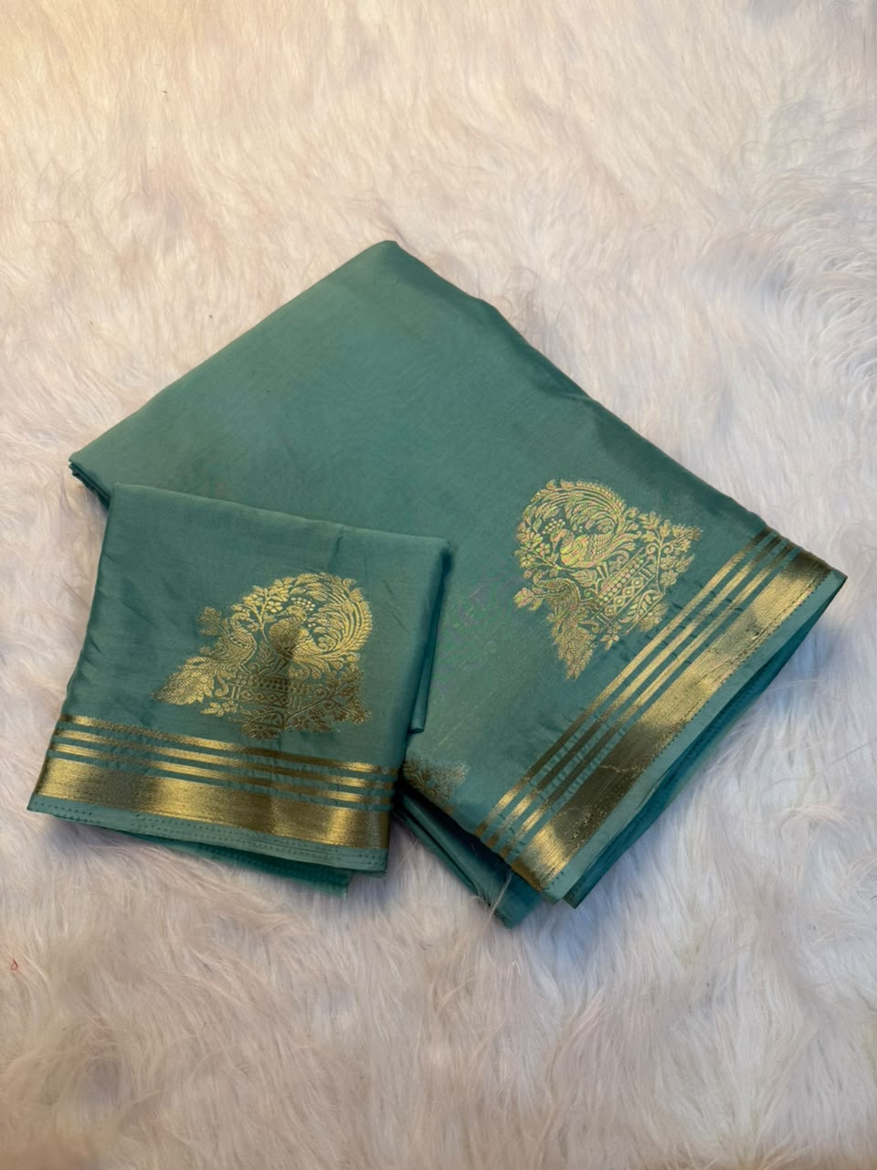 Contemporary Festive Wear Viscose Crape Georgette Zari Border Fancy Saree With Blouse Piece