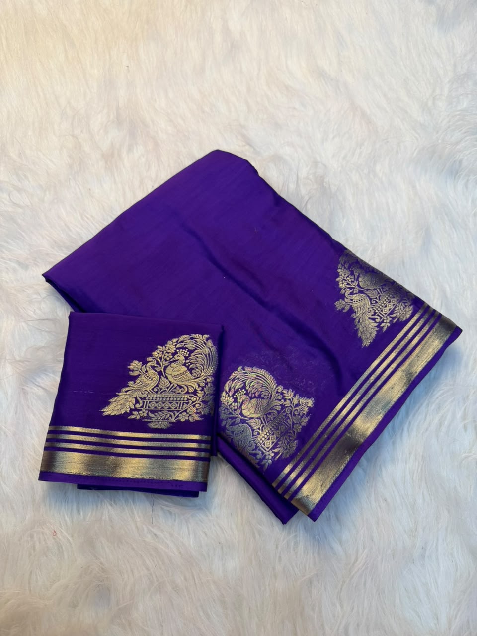 Contemporary Festive Wear Viscose Crape Georgette Zari Border Fancy Saree With Blouse Piece