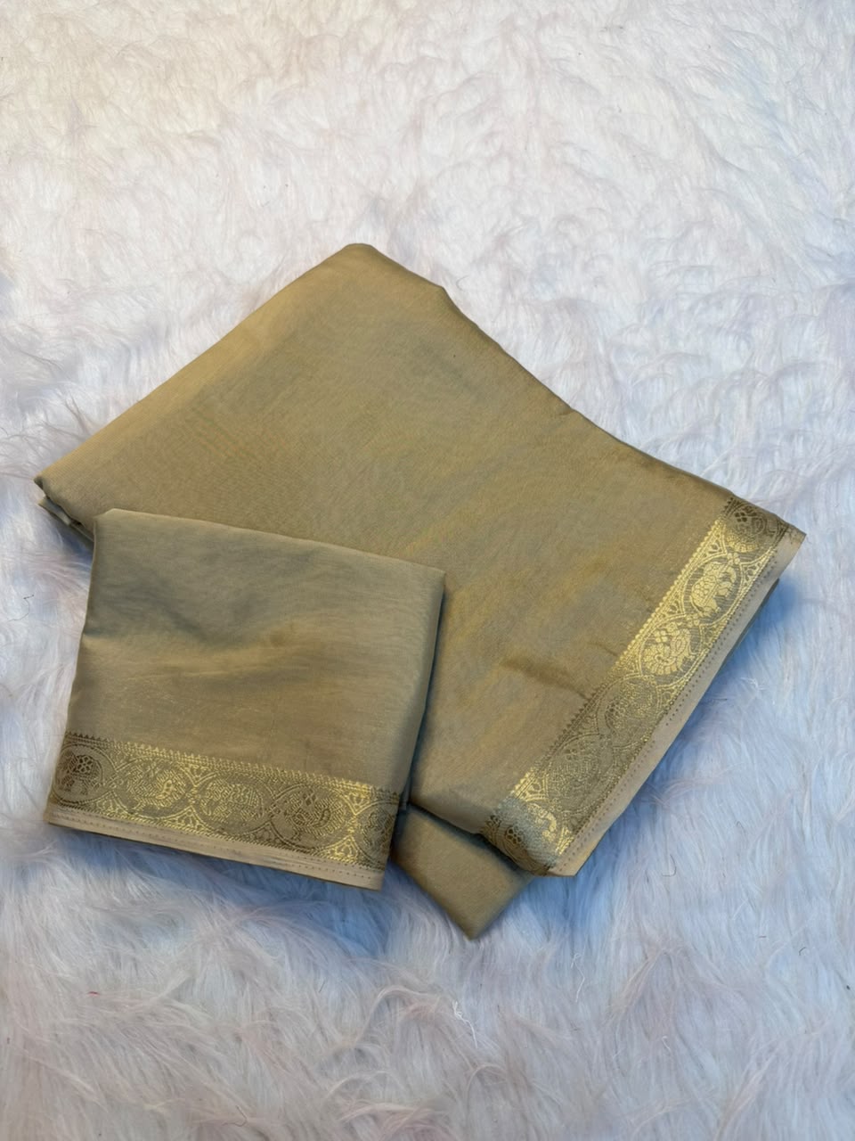Traditional Function Wear Viscose Georgette Zari Border Rich Pallu Fancy Saree With Blouse Piece