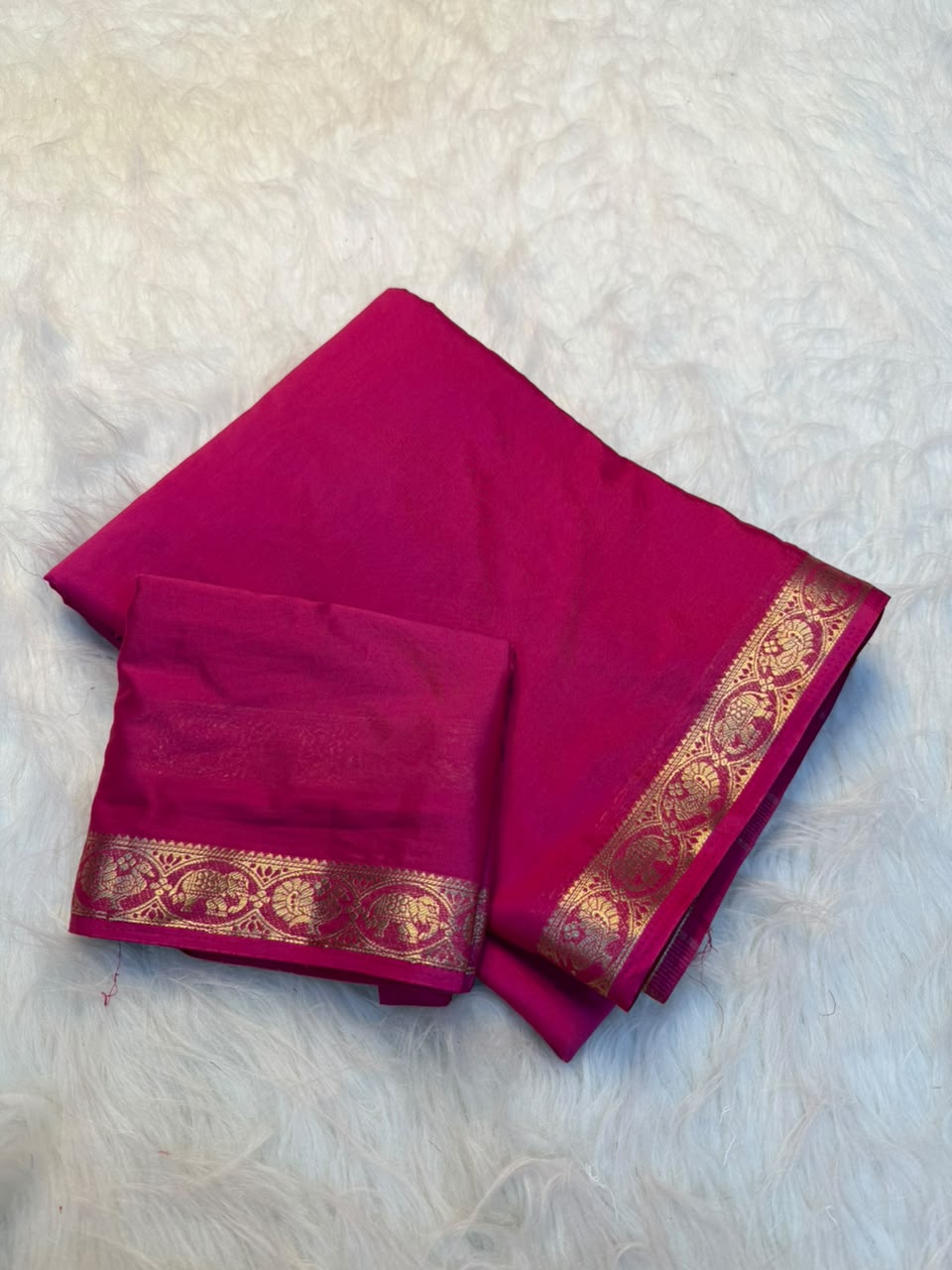 Traditional Function Wear Viscose Georgette Zari Border Rich Pallu Fancy Saree With Blouse Piece