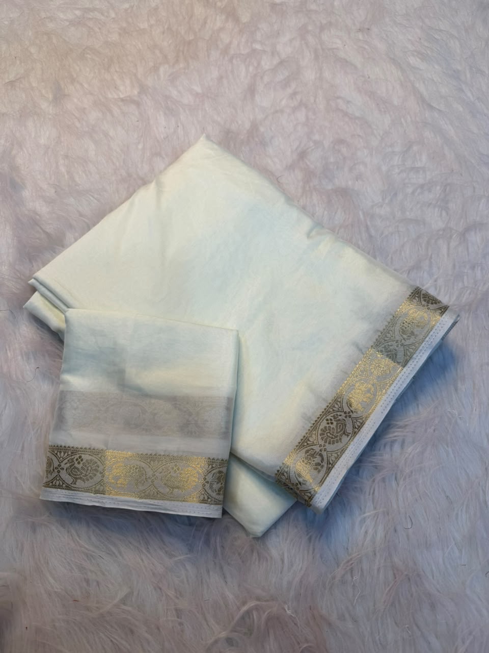 Traditional Function Wear Viscose Georgette Zari Border Rich Pallu Fancy Saree With Blouse Piece