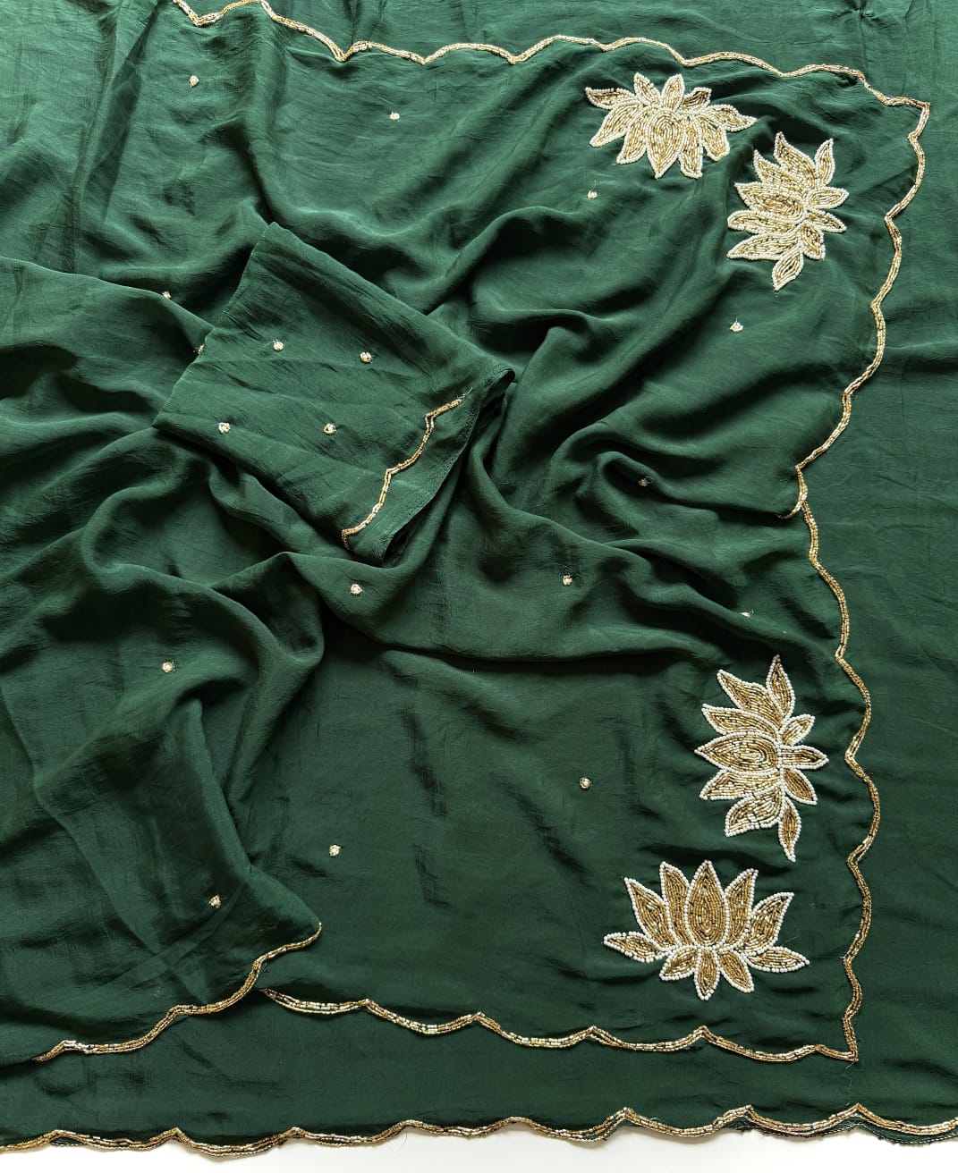 Glamorous Party Wear Soft Rangoli Silk Handwork n Butti Design Saree With Blouse Piece