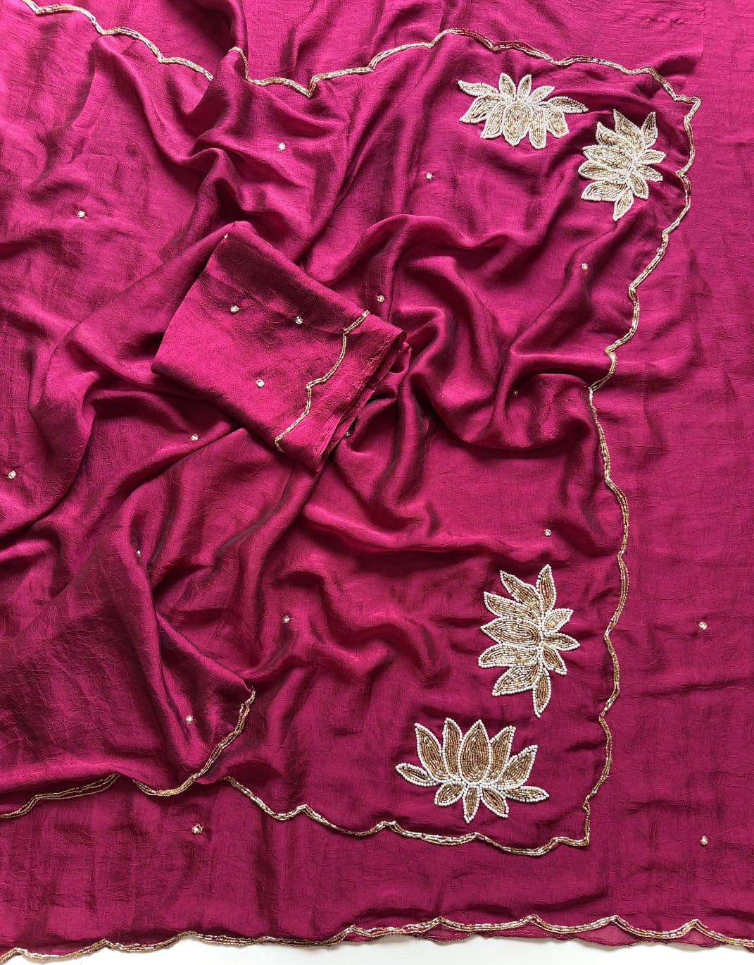 Glamorous Party Wear Soft Rangoli Silk Handwork n Butti Design Saree With Blouse Piece