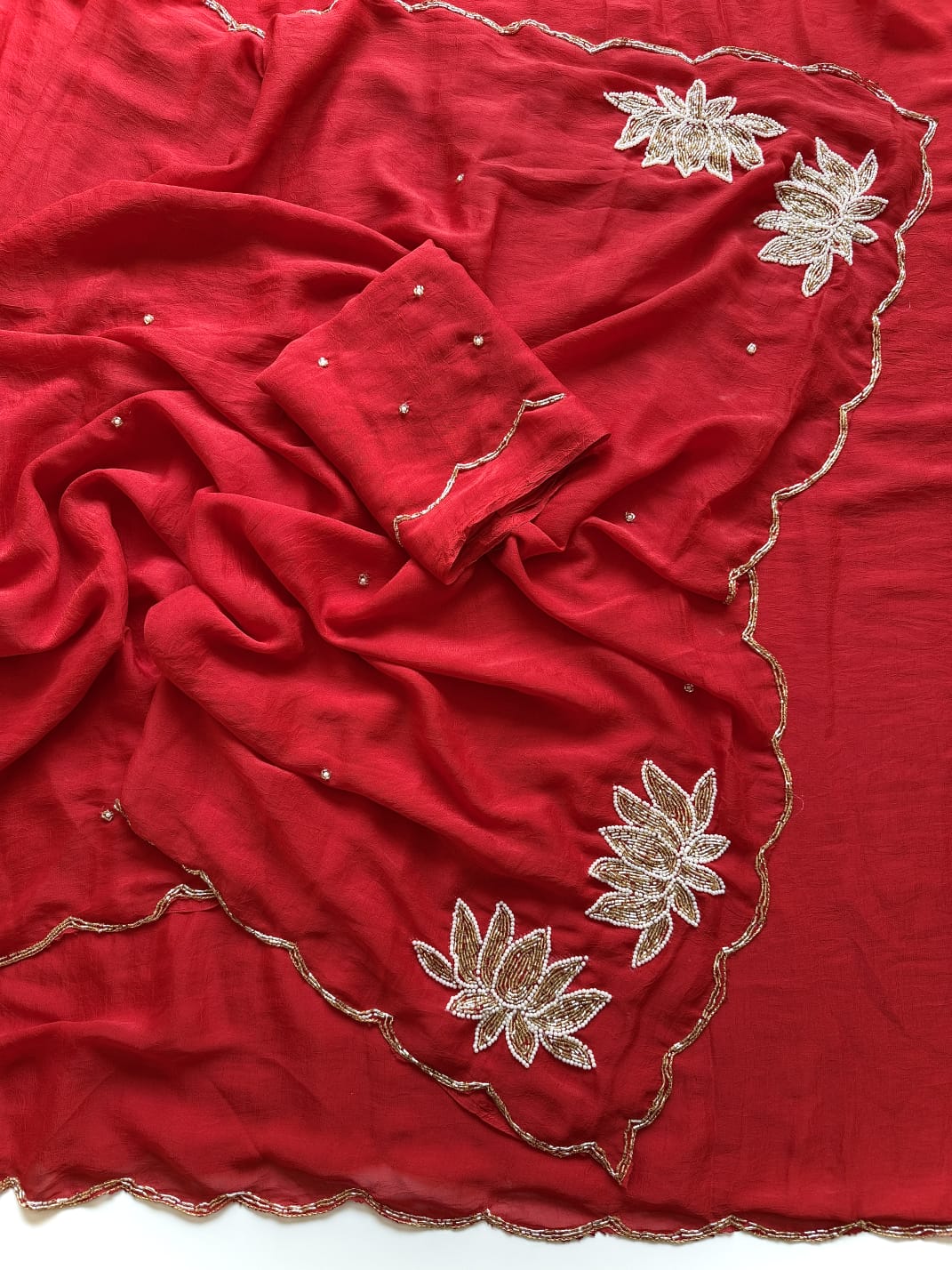 Glamorous Party Wear Soft Rangoli Silk Handwork n Butti Design Saree With Blouse Piece