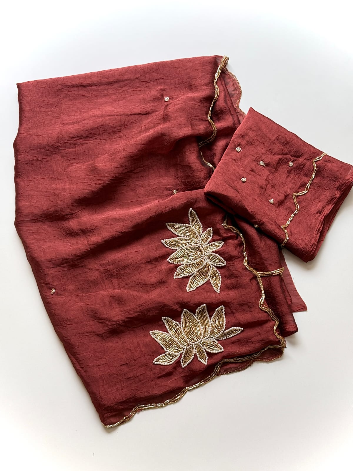 Glamorous Party Wear Soft Rangoli Silk Handwork n Butti Design Saree With Blouse Piece