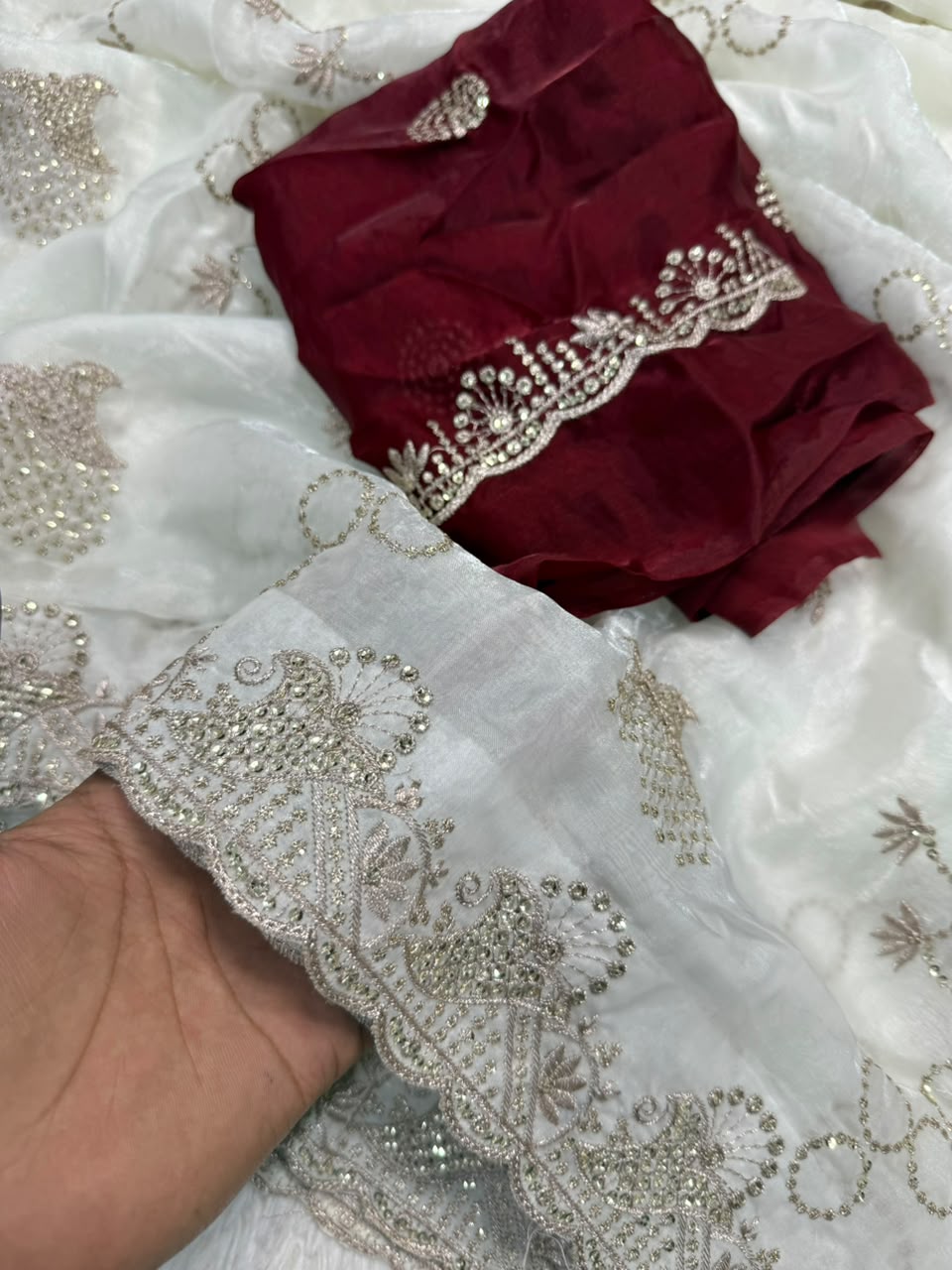 Graceful Party Wear Silk Embroidery Sequence n Thread Work Fancy Saree With Ravishing Blouse Piece