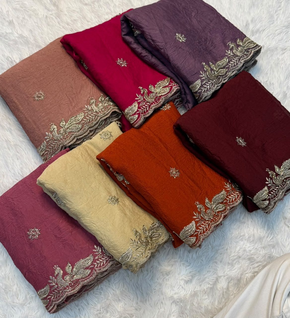 Desiring Party Wear Silk Embroidery Sequence n Beads Work Fancy Saree With Blouse Piece