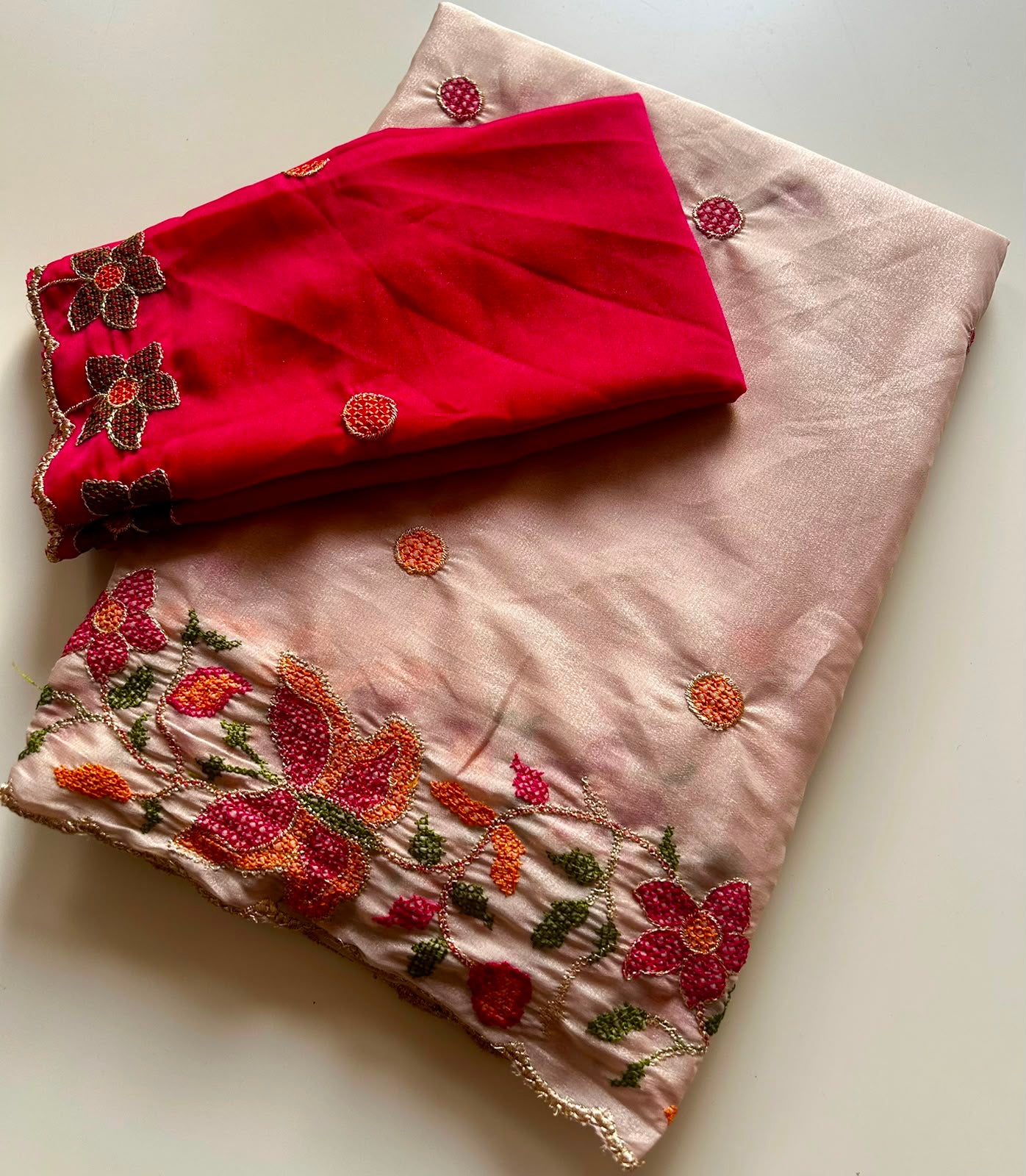 Heritage Function Wear Soft Georgette Embroidery Work Fancy Saree With Contrast Blouse Piece
