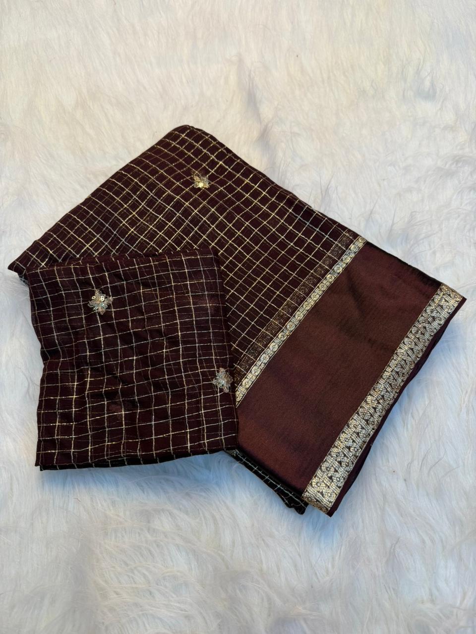 Contemporary Function Wear Viscose Georgette Sequence Work Fancy Saree With Blouse Piece