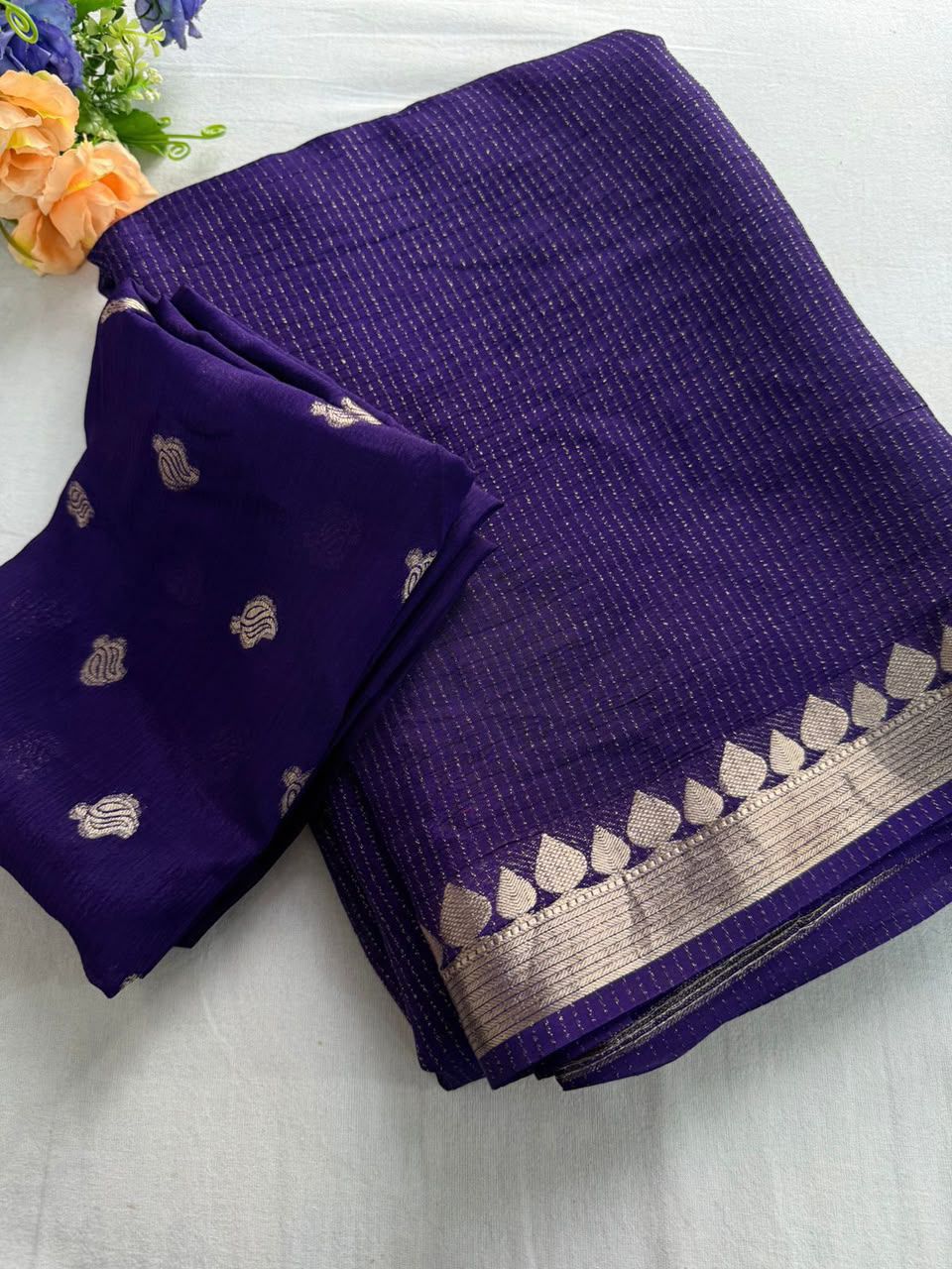 Admirable Festive Wear Viscose Georgette Jacquard Zari Weaving Work Designer Saree For Women