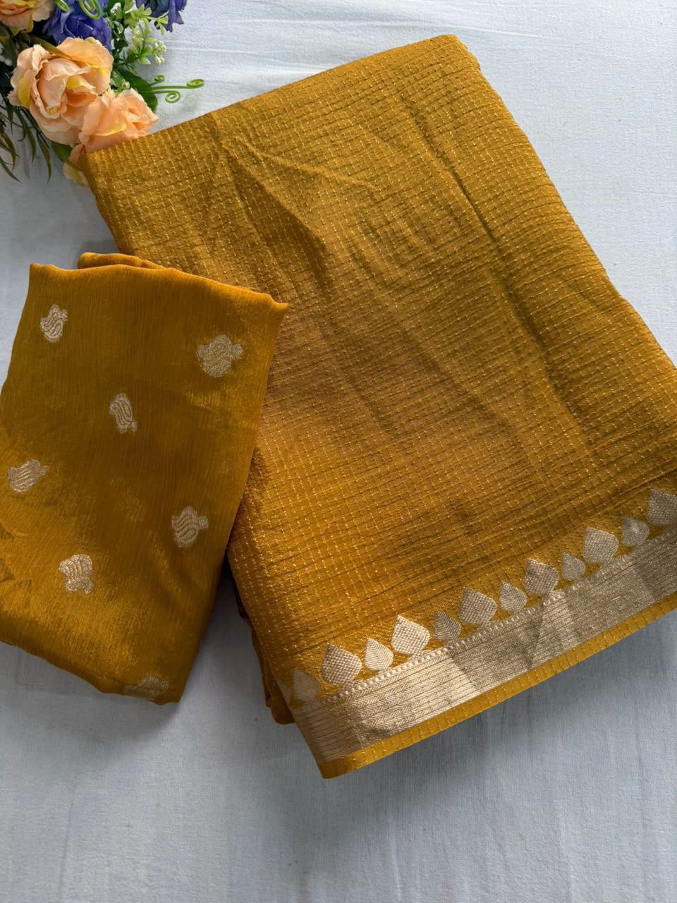 Admirable Festive Wear Viscose Georgette Jacquard Zari Weaving Work Designer Saree For Women