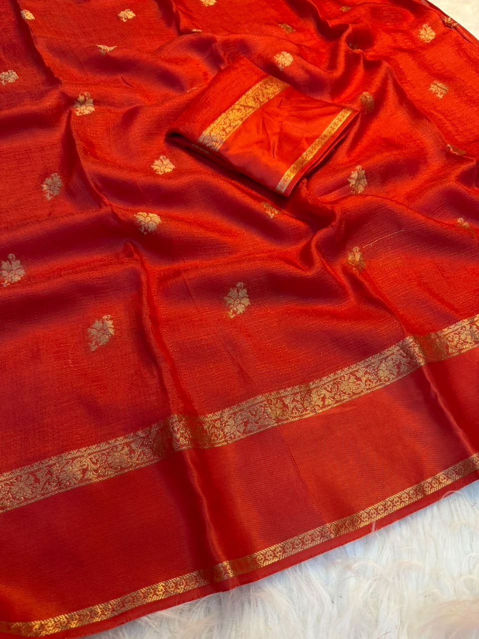 Mellifluous Function Wear Soft Viscose Silk Jacquard Design n Satin Border Fancy Saree With Blouse Piece