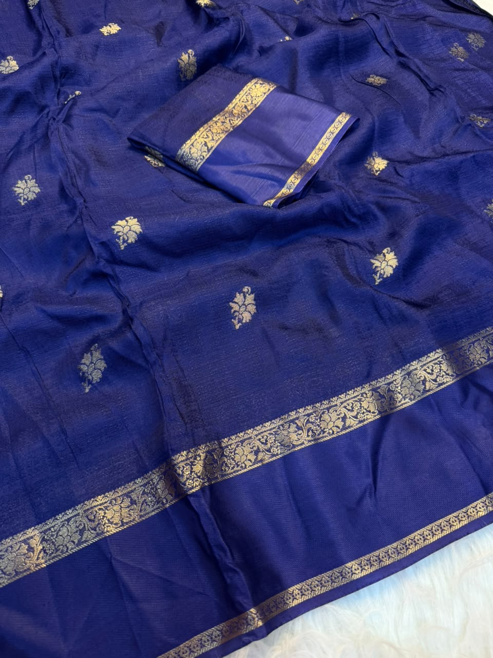 Mellifluous Function Wear Soft Viscose Silk Jacquard Design n Satin Border Fancy Saree With Blouse Piece