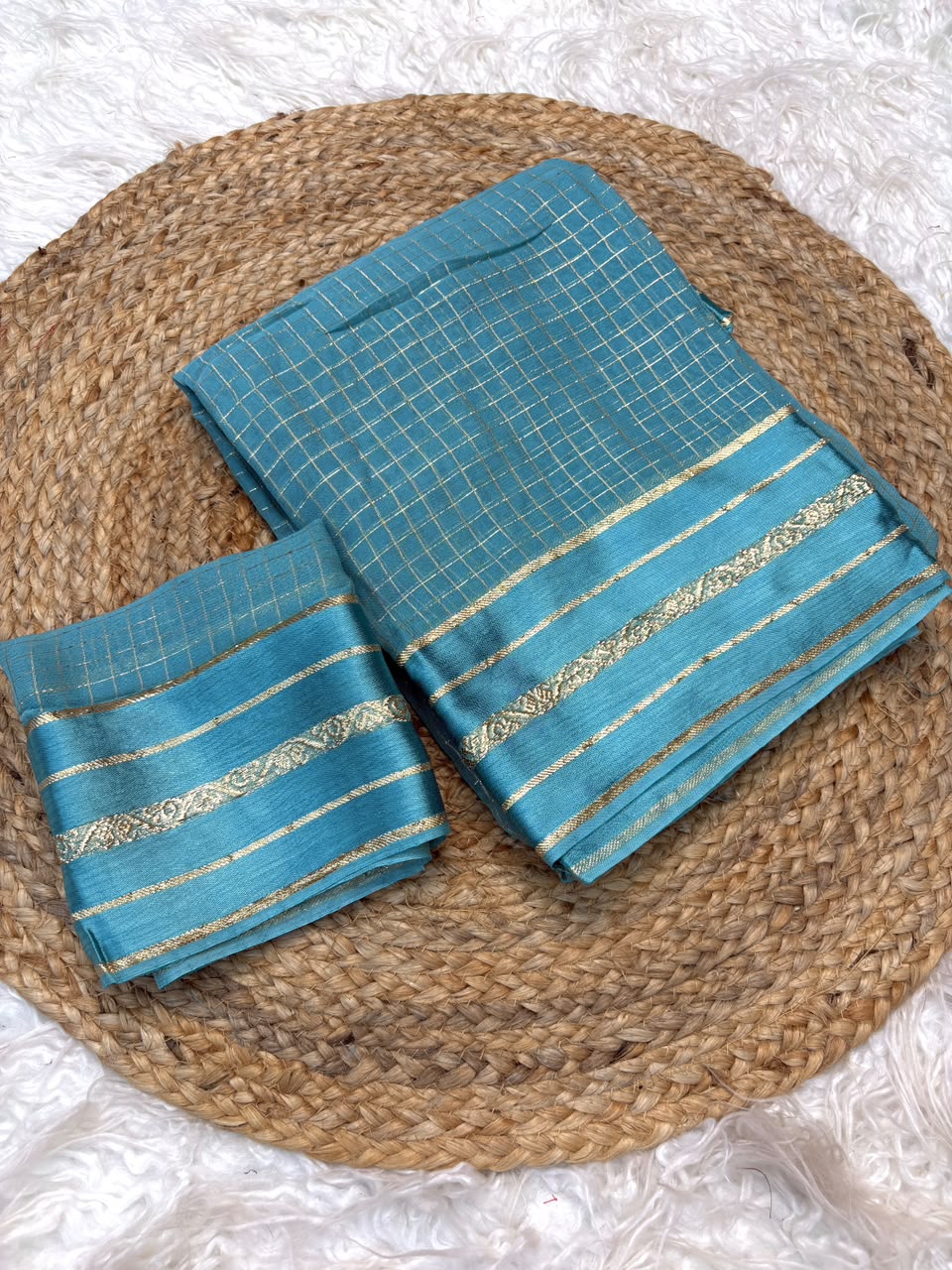 Admirable Festive Wear Viscose Georgette Jacquard Zari Work Fancy Saree With Blouse Piece
